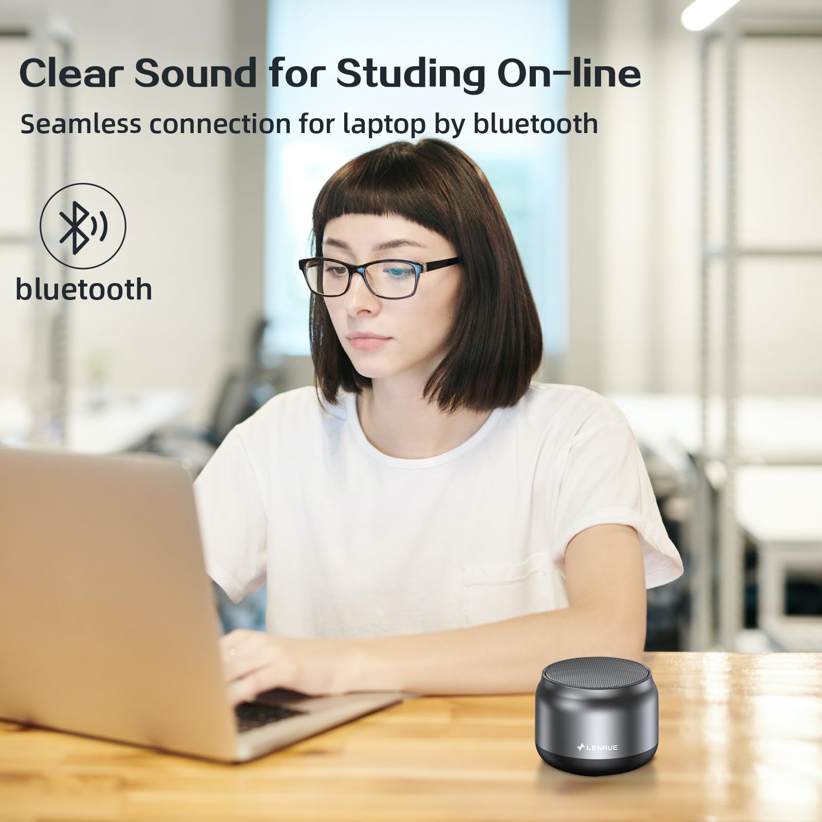 Lenrue Bluetooth Speaker,Small Portable Speakers,Mini Wireless Speaker With 5W Clear Sound,15H Playback Time,Gift For Men/Women/Kids/Boys/Girls,Home And Outdoor Activities (Gray)