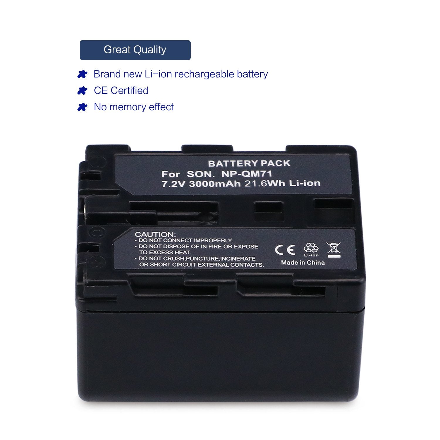 Melasta 7.2V 3000Mah Li Ion Np Qm71 Battery Compatible With Sony Camcorder Np Qm70 Qm71D Np Fm50 Np Fm30 Np Fm70 Np Fm71 Np Fm90