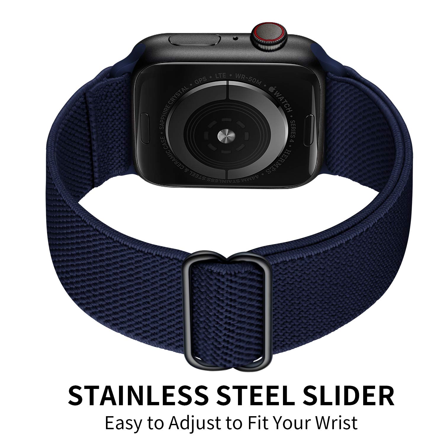 Oxwallen Solo Loop Band Compatible With Apple Watch 9/8/7 41Mm 38Mm 40Mm, Stretchy Nylon Braided Stretch Strap For Iwatch Se Series 9/8/7/6/5/4/3, Women Men, Midnight Blue