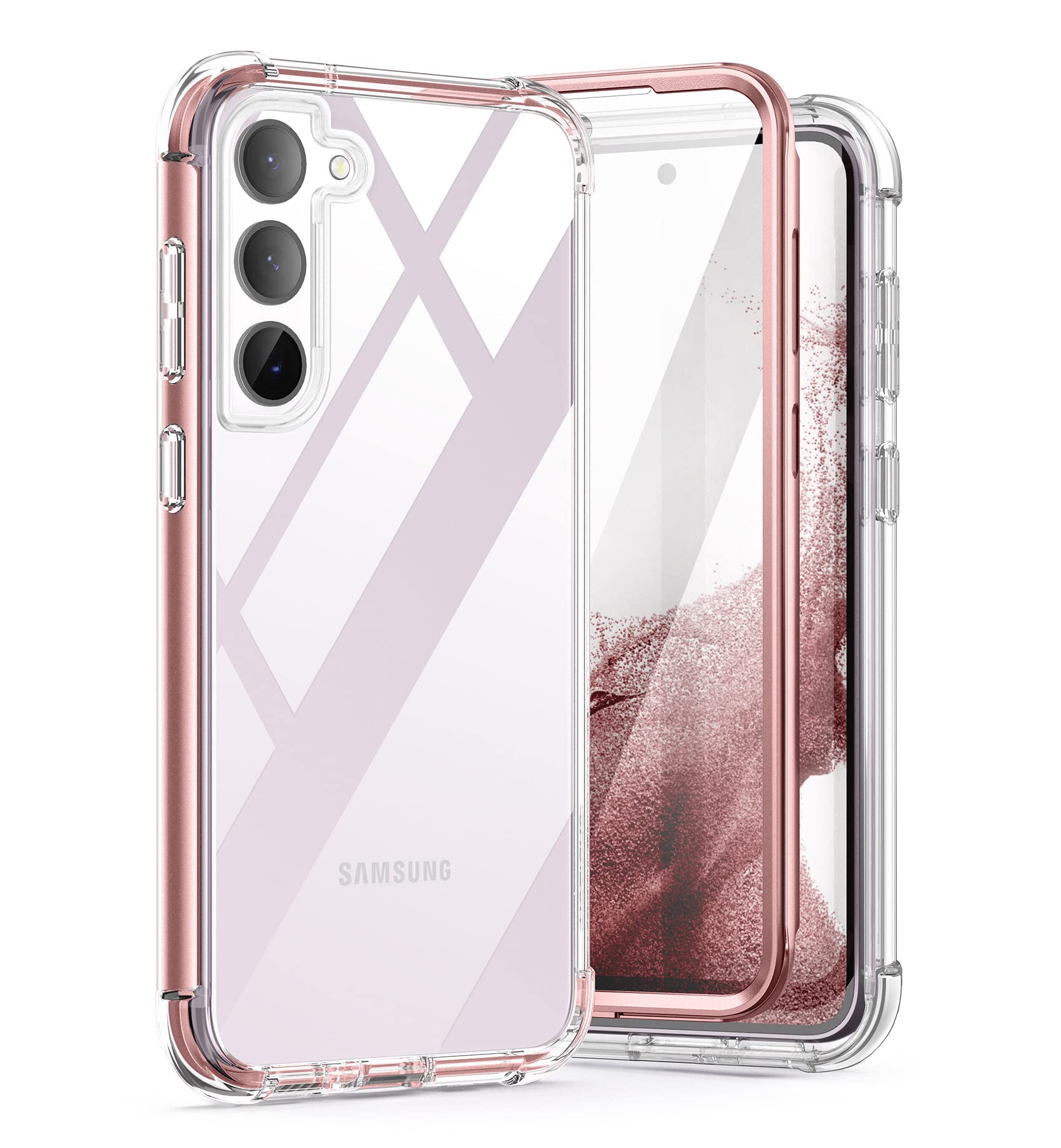 Suritch For Samsung Galaxy S23+ Plus Clear Case 6.6'' (Only), [Built In Screen Protector] Full Body Protective Hard Shell+Soft T