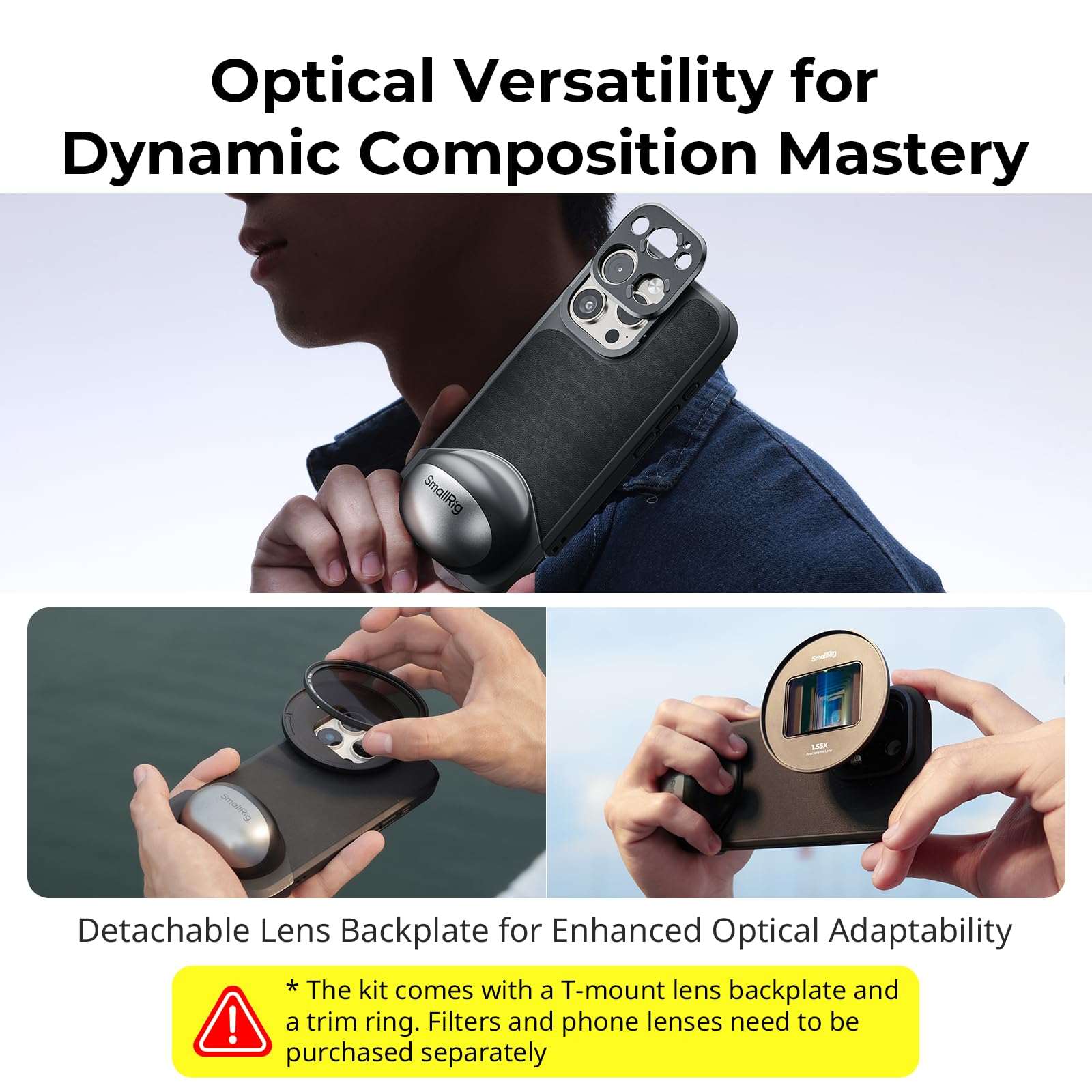 Smallrig Filmov Phone Case Kit For Iphone 16 Pro, Lightweight Photography Phone Case With T-Mount Lens Backplate, Support For Ma