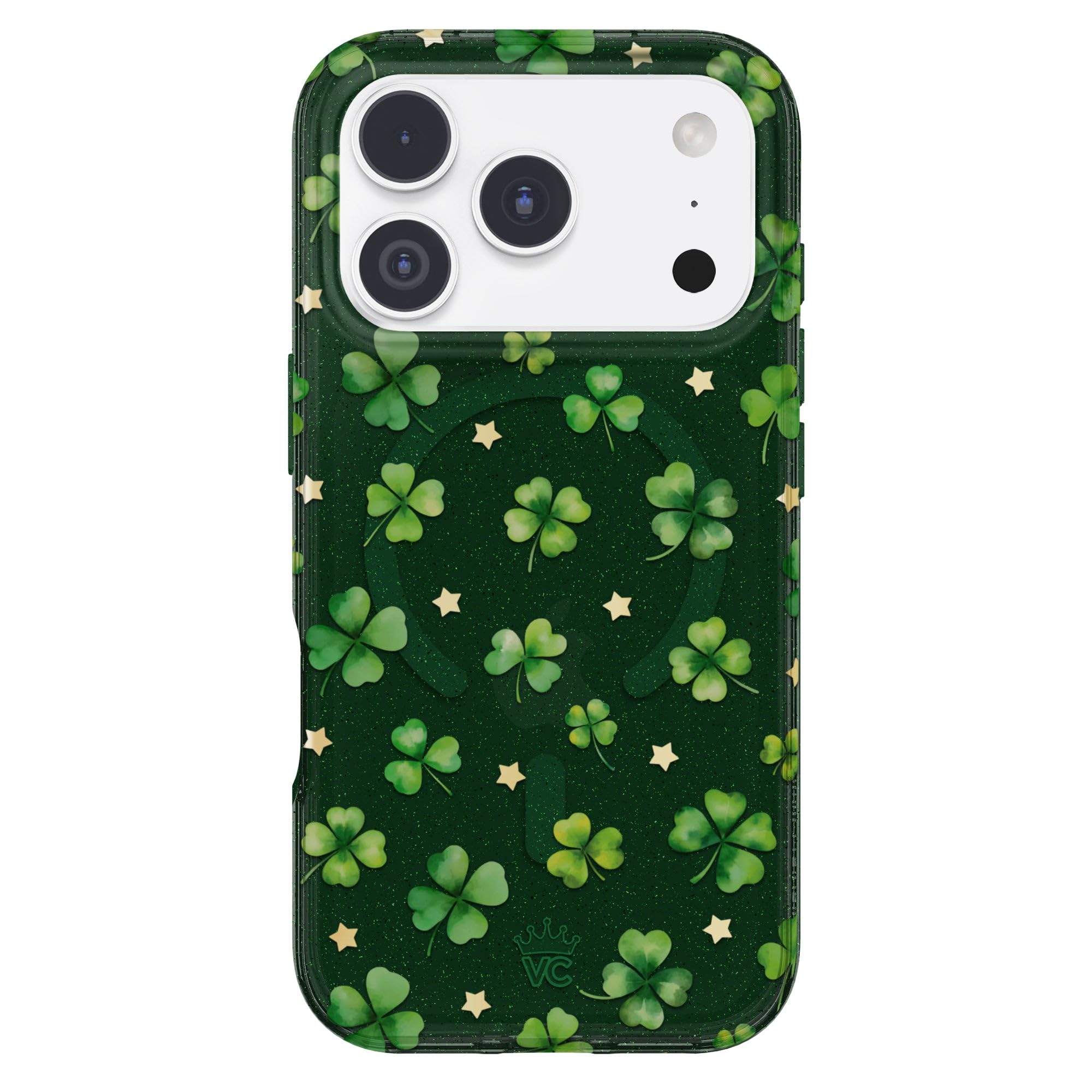 VELVET CAVIAR Case for iPhone 17 Pro | Compatible with MagSafe | 10ft Drop Tested | Green St Patricks Day Cases | Lucky Clover 