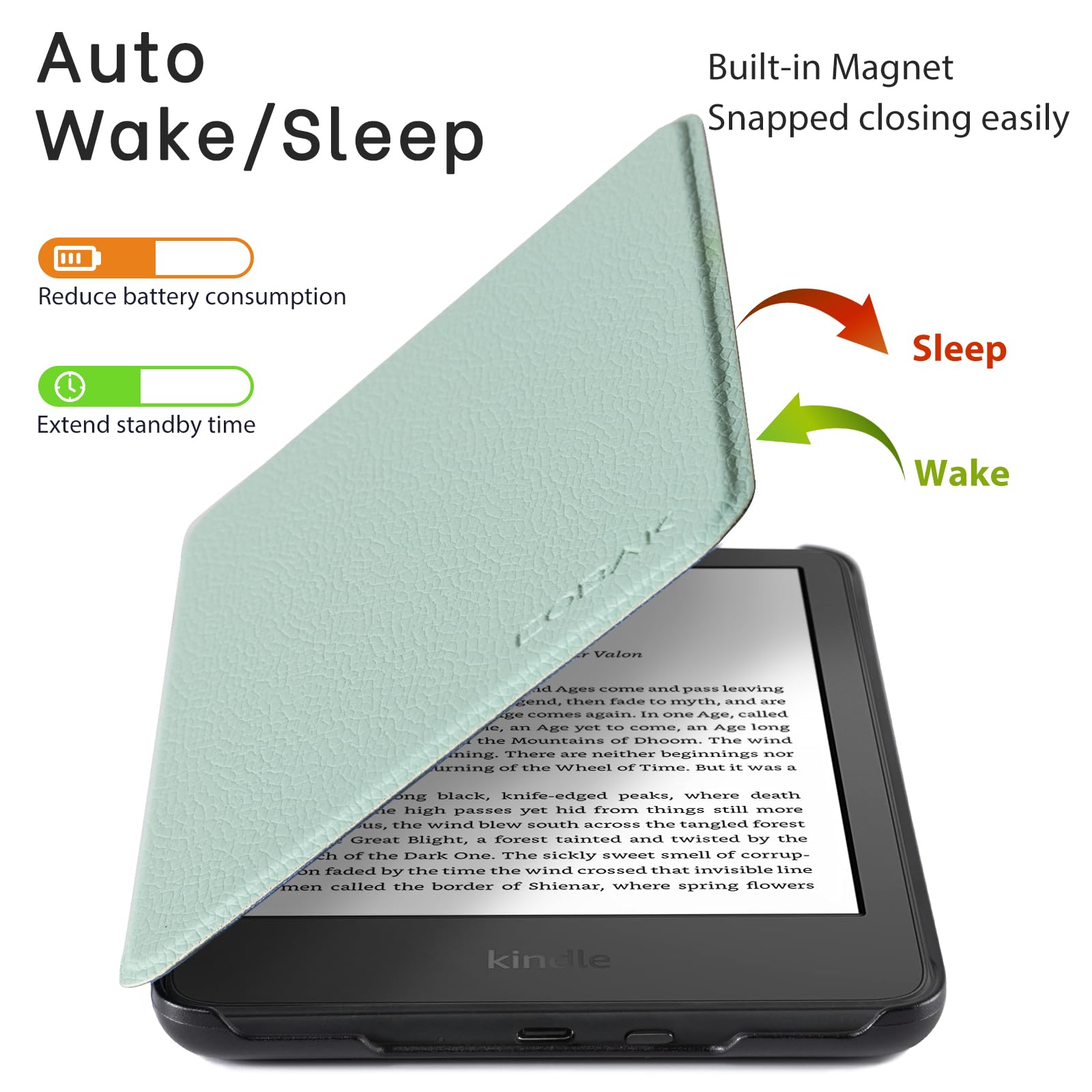 Cobak Case For All New Kindle 11Th Generation 2022 Release Only   Pu Leather Smart Cover, Auto Sleep And Wake, Premium Protectiv