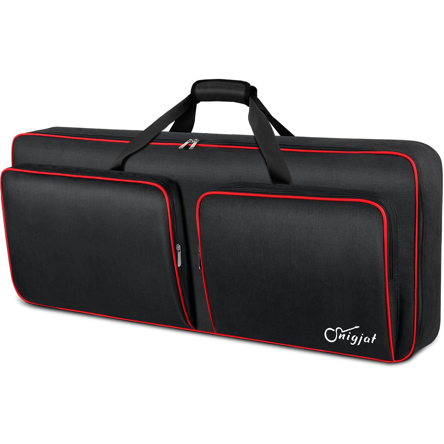 SNIGJAT 49 Key Keyboard Case Soft, Piano Bag with Padded Pockets for Instrument Parts and Accessories, Waterproof Keyboard Bag w