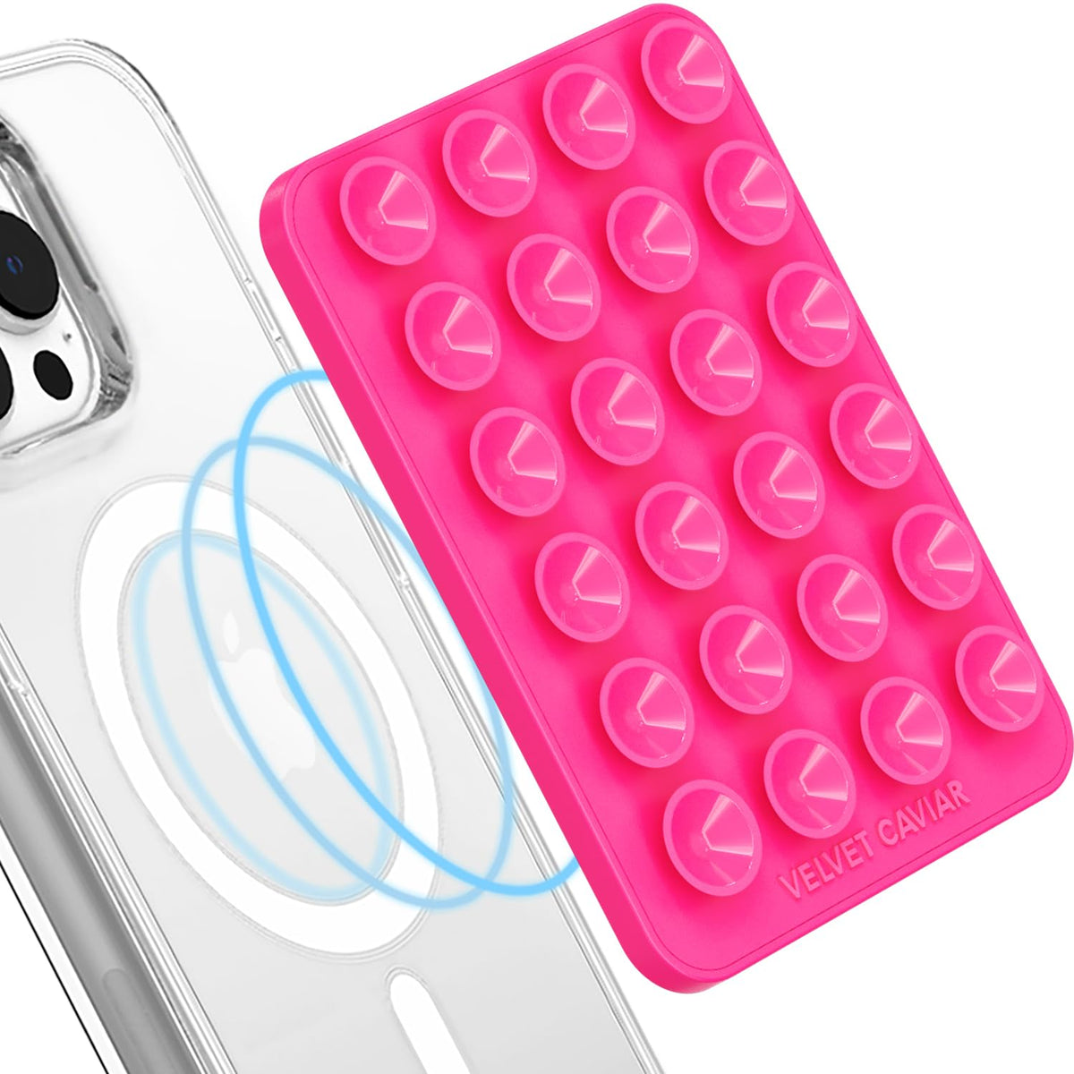 Velvet Caviar Suction Cup Phone Case Mount Compatible With Magsafe Devices Only - Magnetic Silicone Sticky Phone Grip Holder For