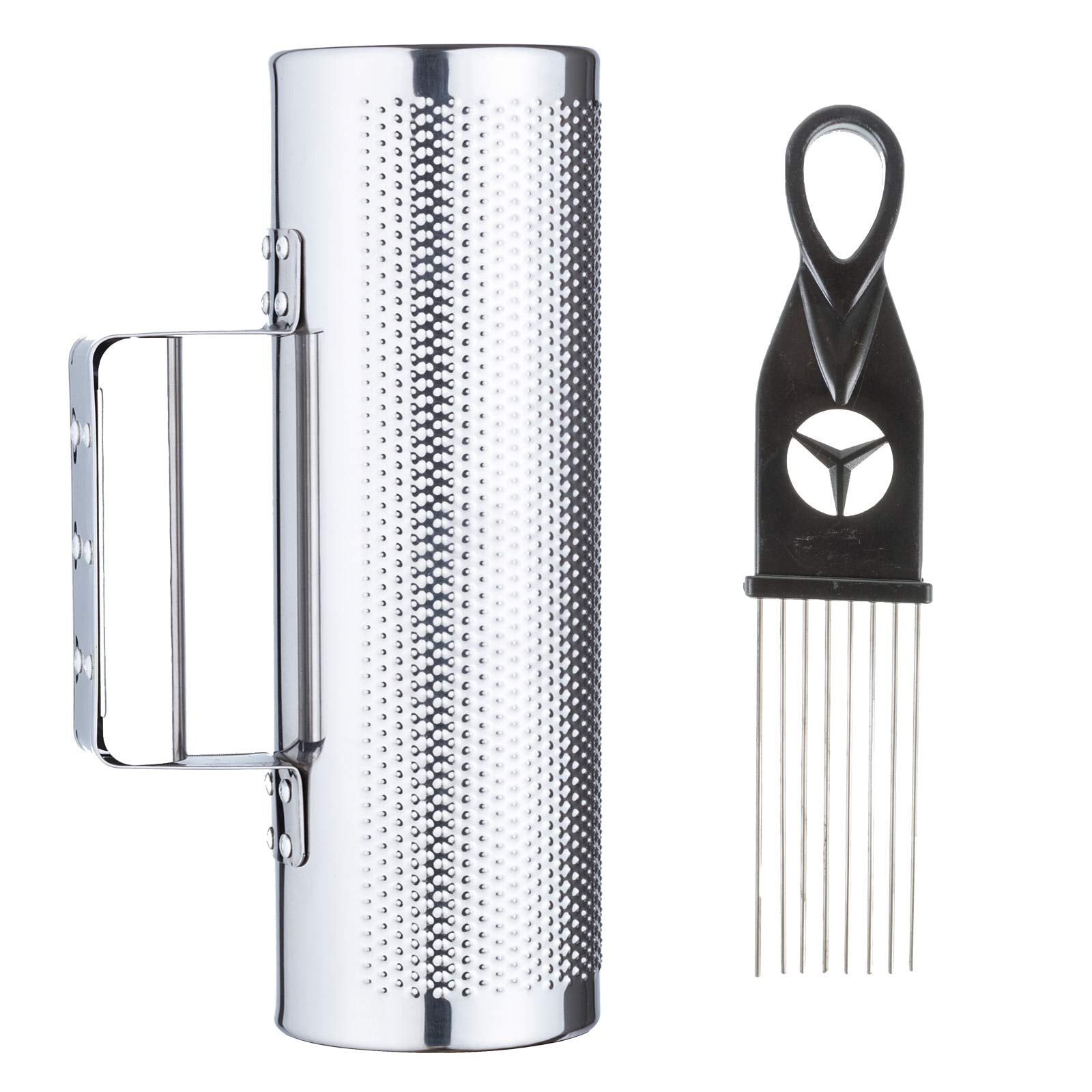 Eastrock Guiro Stainless Steel Guiro Shaker 12'' 4'' Percussion Instrument With Scraper,Professional Band Accompaniment Sand Ham