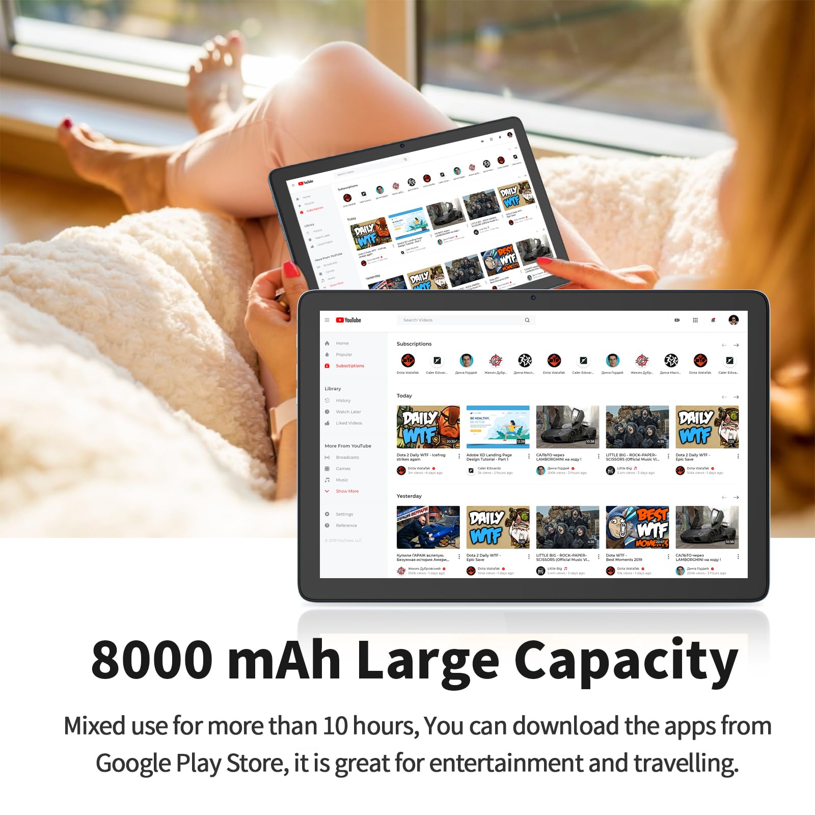 Pritom Tab12 10 Inch Phone Tablet Android 13, 5Ghz Wifi, Octa Core, 12Gb Ram(6Gb Expend), 128Gb Rom, 4G Network Tablet With Sim