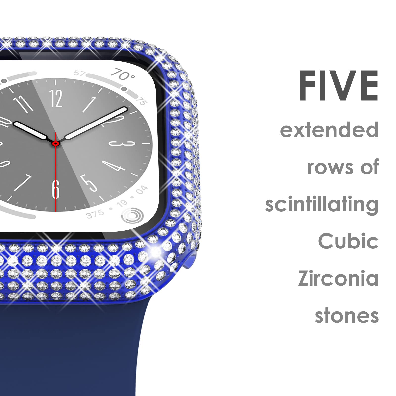 Surace Compatible With Apple Watch Case 44Mm, 300 Diamonds With Screen Protector For Apple Watch Series 6/5/4/3/2/1, Bling Case