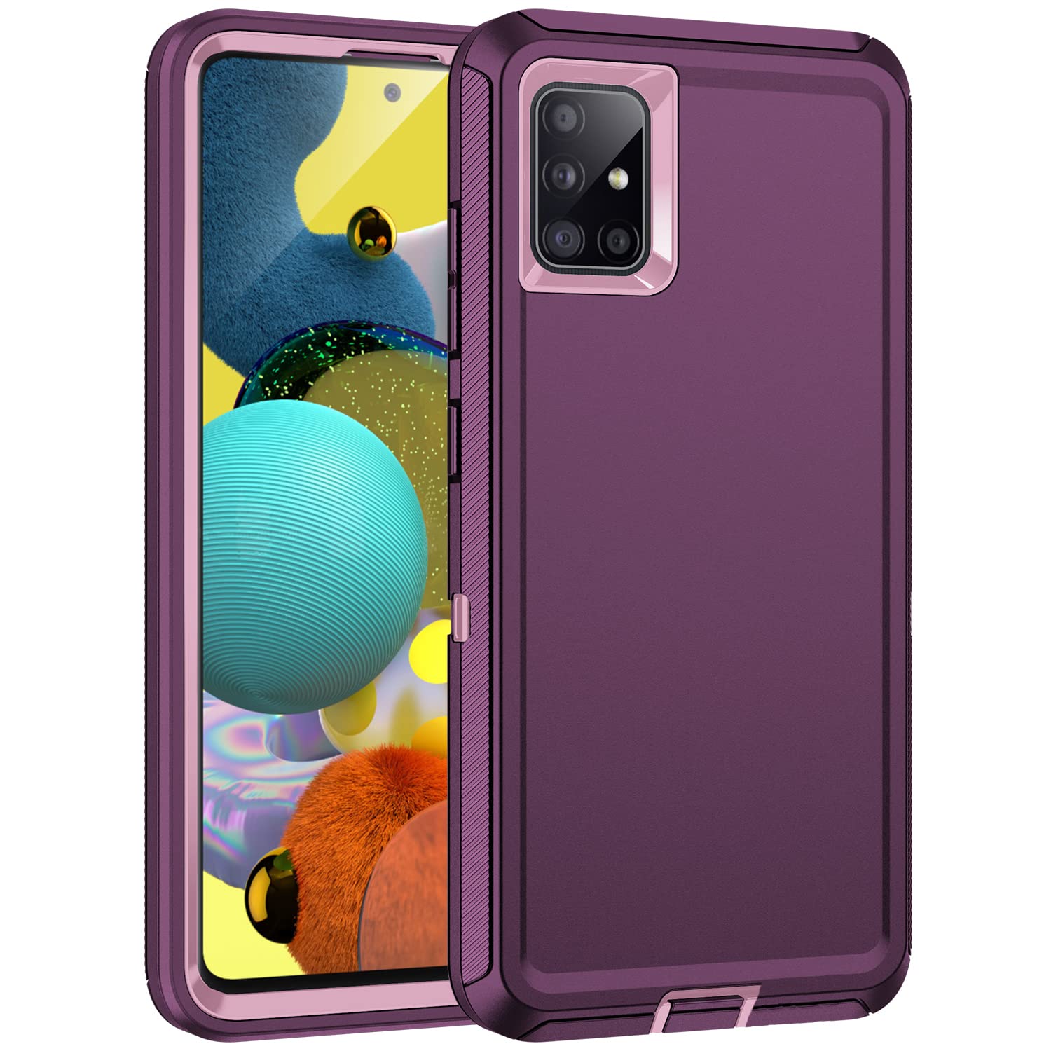 Mieziba For Galaxy A71 5G Case,Shockproof Dropproof Dustproof,3 Layer Full Body Protection Heavy Duty High Impact Hard Cover Cas