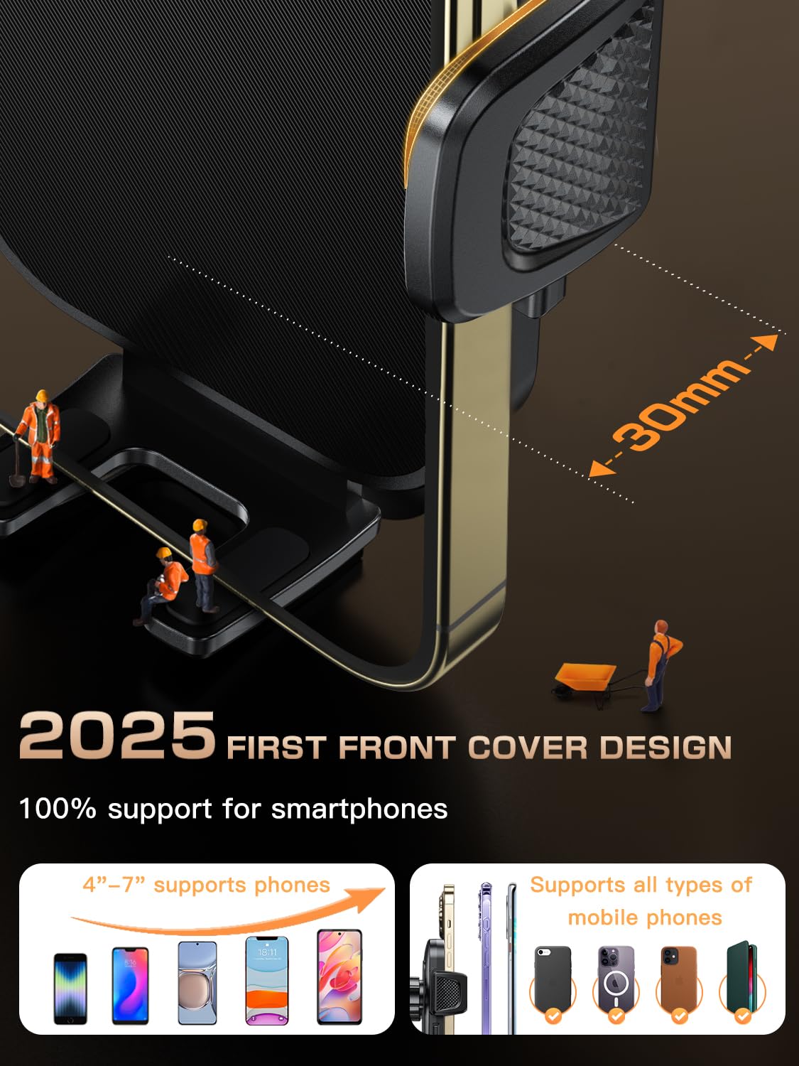 Topmake Car Phone Holder Mount,?2025 Upgrade? 3-In-1 Cell Phone Holder For Car, Dashboard Windshield, Suction Cup Hands-Free Car