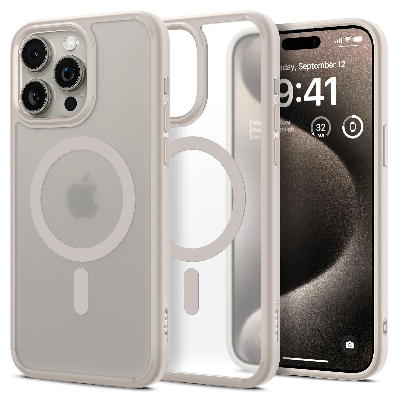 Spigen Ultra Hybrid Magfit Designed For Iphone 15 Pro Max Case (2023) [Anti Yellowing] [Military Grade Protection] Compatible Wi