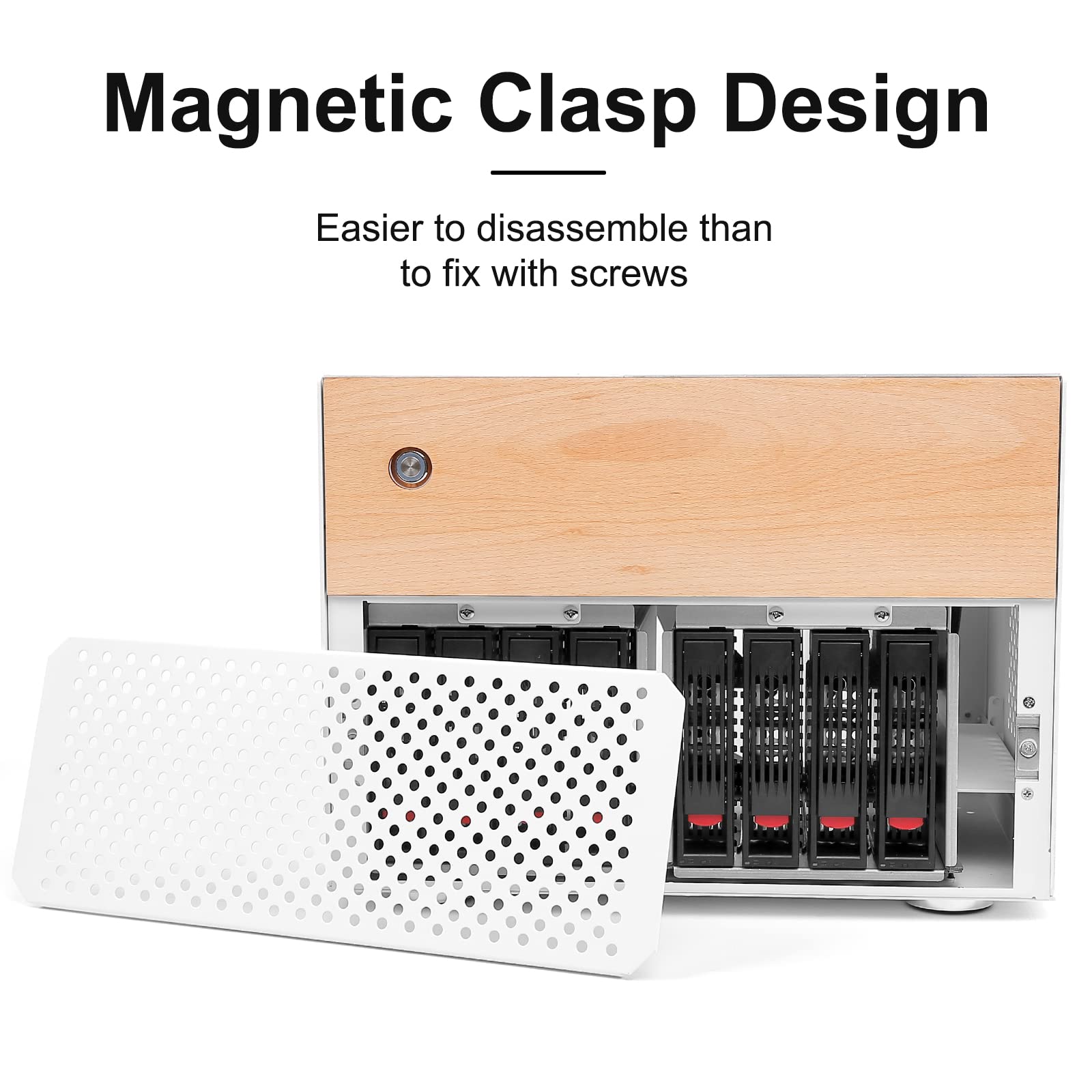 Audheid 8 Bay Nas Chassis[2023 New], Computer Network Attached Storage, Support 8 * 3.5'' Hdd+2 * 2.5'' Ssd Tray, Compatible Mat