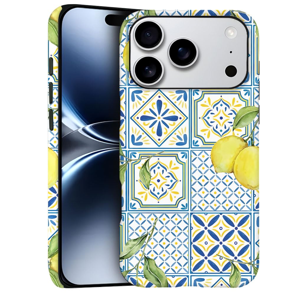 Case for iPhone 17 Pro - Slim Fit Anti-Scratch Phone Case for Girl Women - Lemon Collage Summer (Frosted)