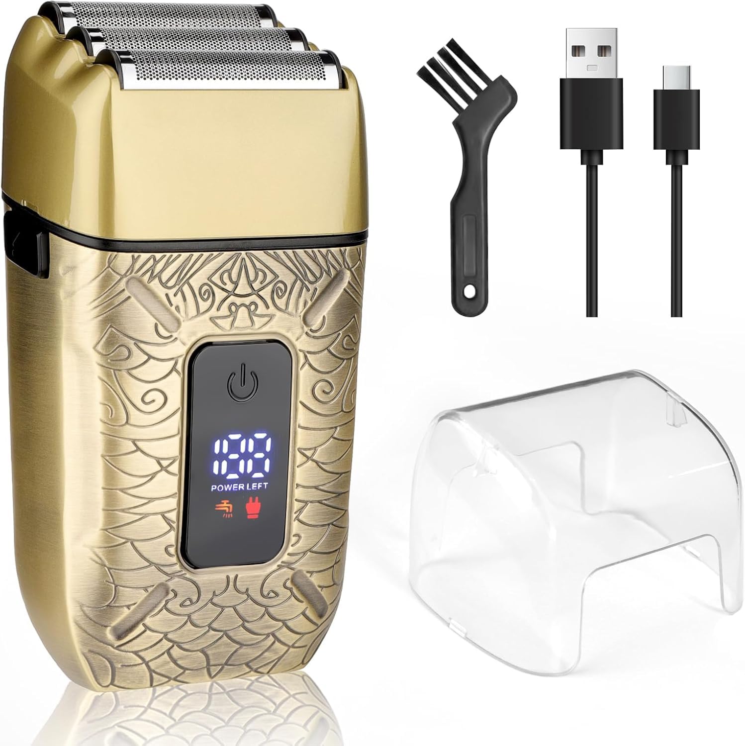 Foil Shavers For Men, Electric Razor With Triple Blades, Led Display, Cordless Rechargeable Shavers For Men, Men'S Foil Shaver F