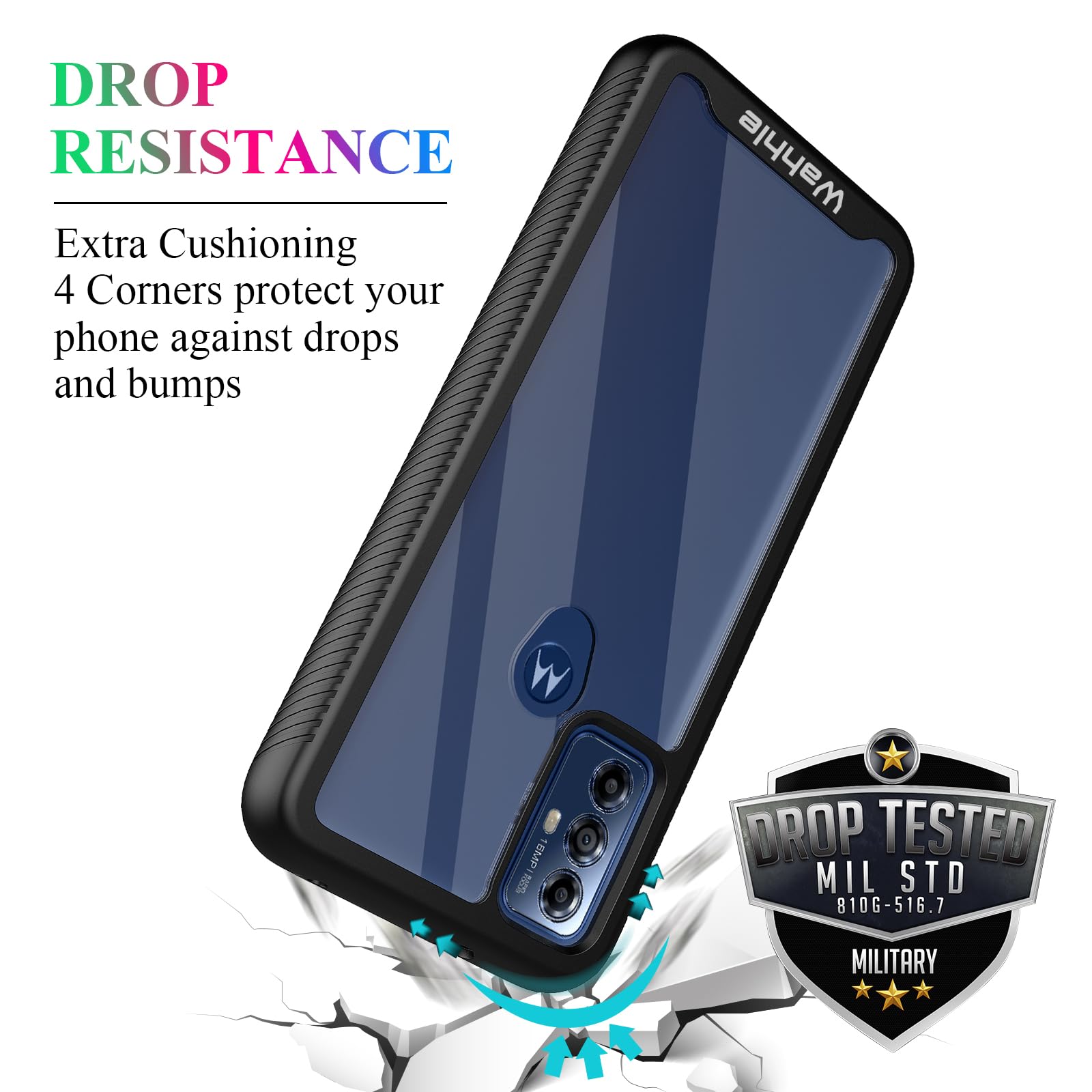 Wahhle Compatible With Moto G Play 2023 Case, Moto G Power 2022 Case, Moto G Pure Case, Built In Screen Protector Full Body Shoc