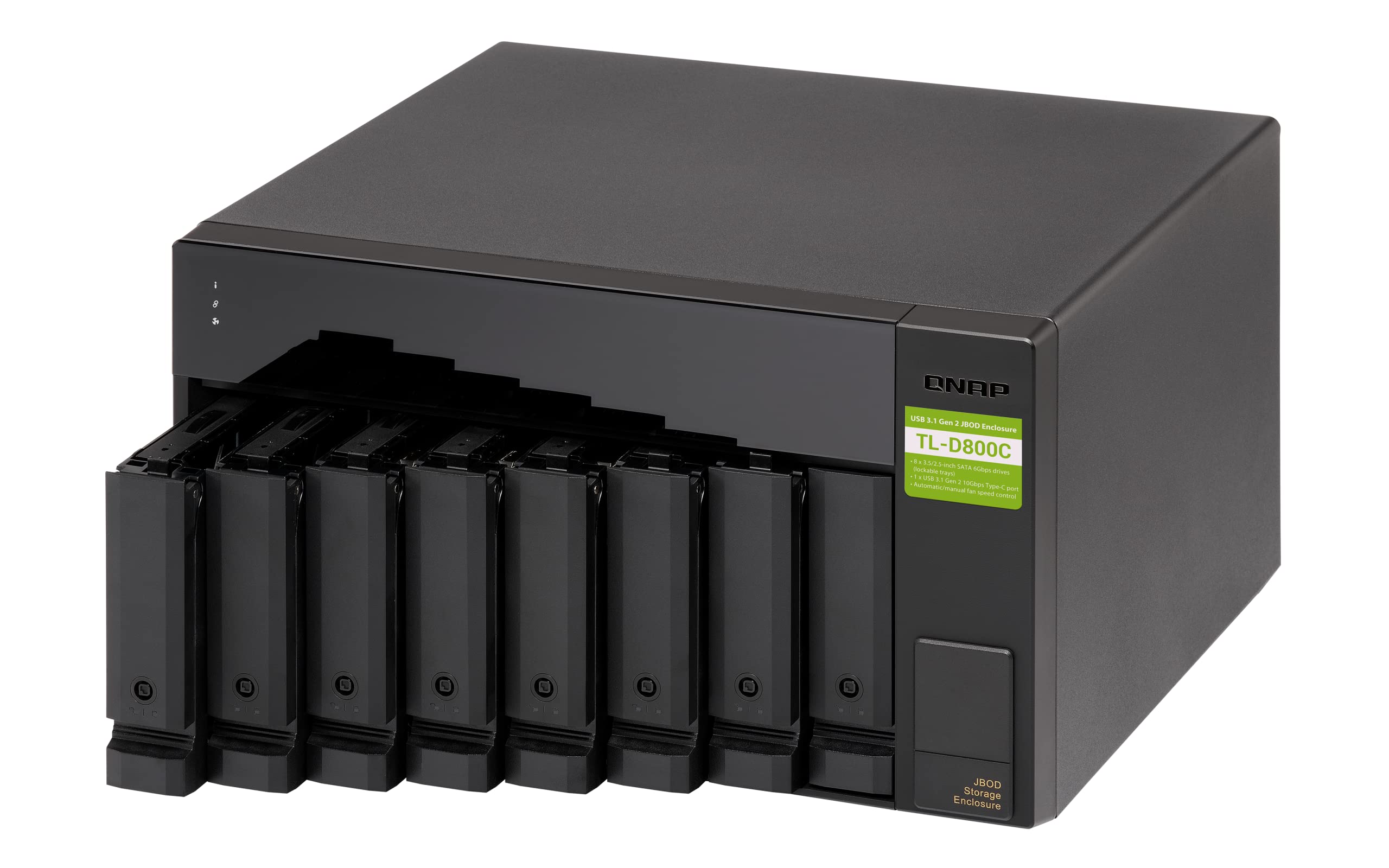 QNAP 8 Bay JBOD Storage Enclosure TL-D800C USB 3.2 Gen 2 Type-C Metal