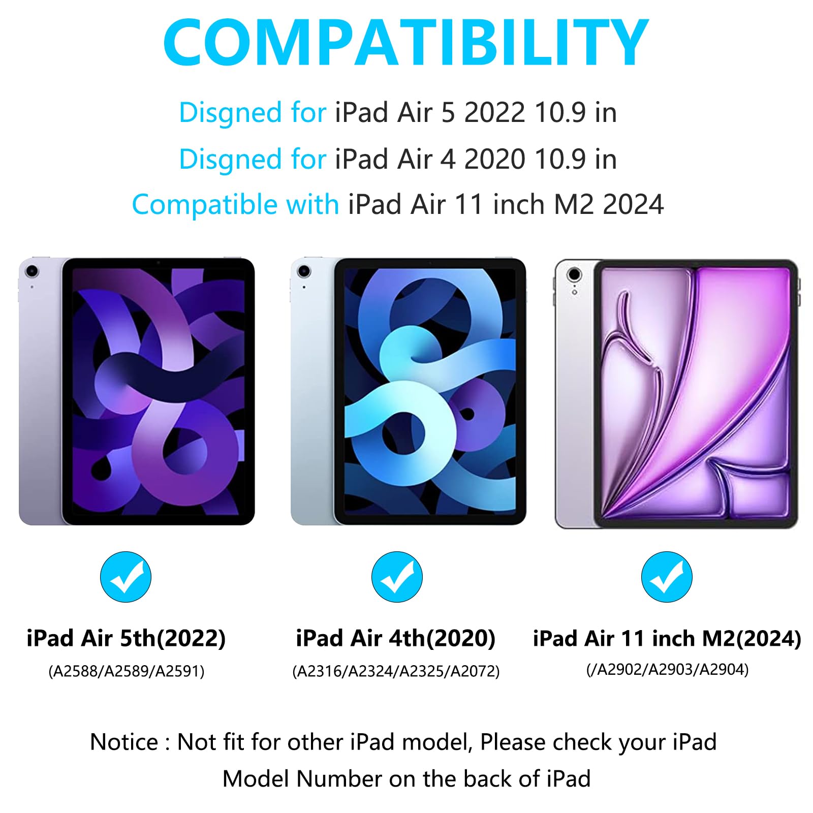 Keyboard Case For Ipad Air 11 Inch M2 2024/ Air 5Th/ 4Th Generation  Detachable Bluetooth Keyboard Case With Pencil Holder   Fli