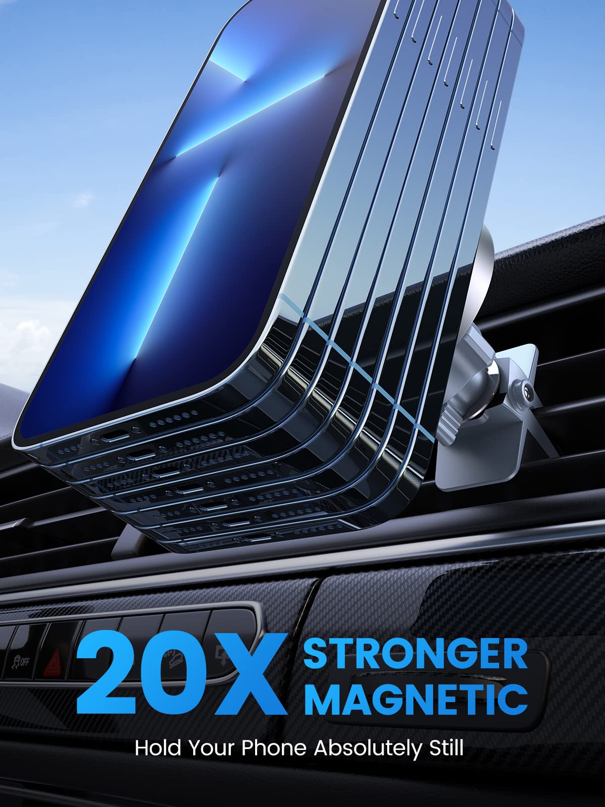 Vicseed For Magsafe Car Mount [Upgraded Strongest Magnet Power] Magnetic Phone Holder For Car Vent 360 Adjustable Magnetic Car P