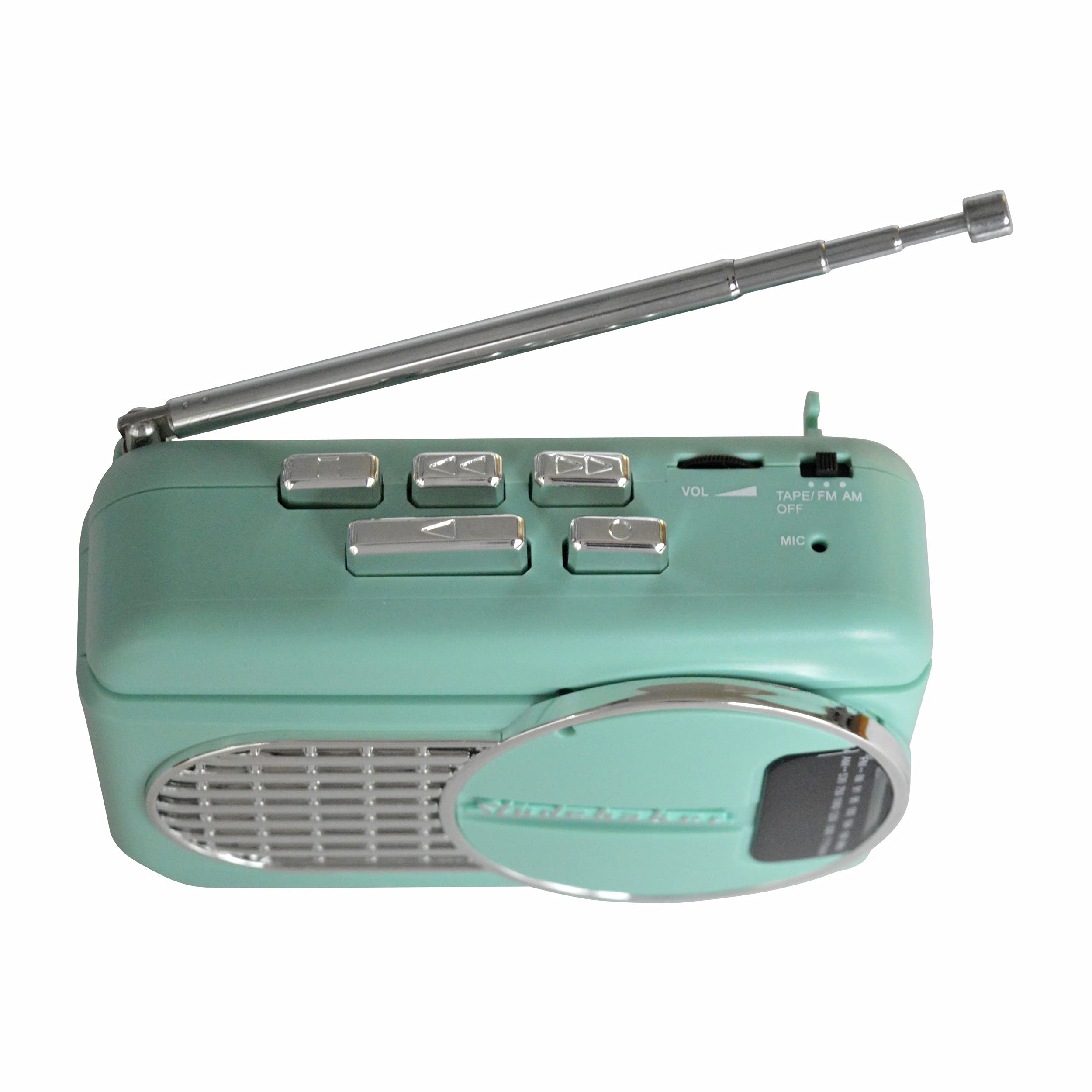 Studebaker Walkabout Ii Walkman Personal Stereo Cassette Player With Am/Fm Radio And Built In Speaker (Teal/Silver)