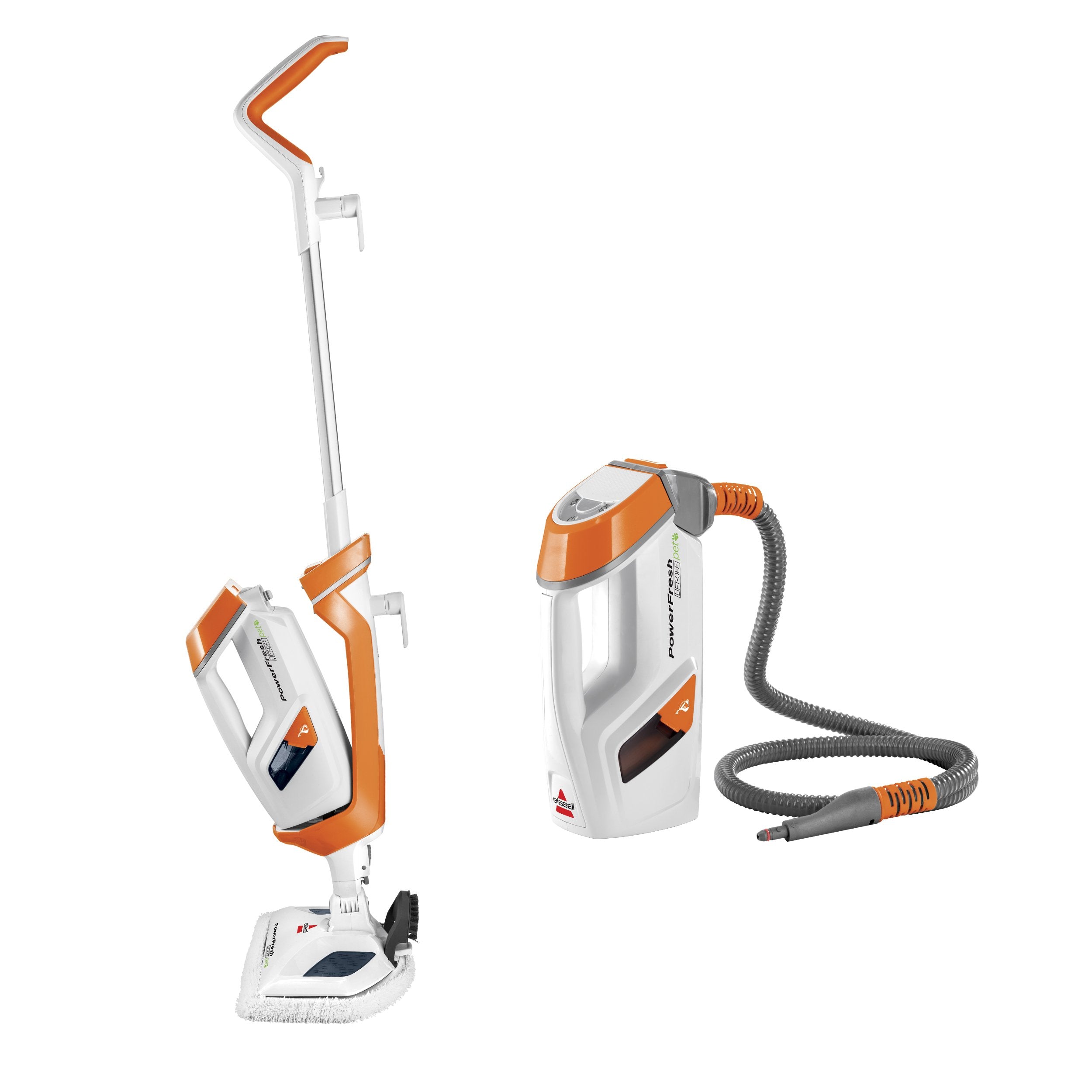 Bissell Powerfresh Lift Off Pet Steam Mop, Steamer, Tile, Bathroom, Hard Wood Floor Cleaner, 1544A, Orange
