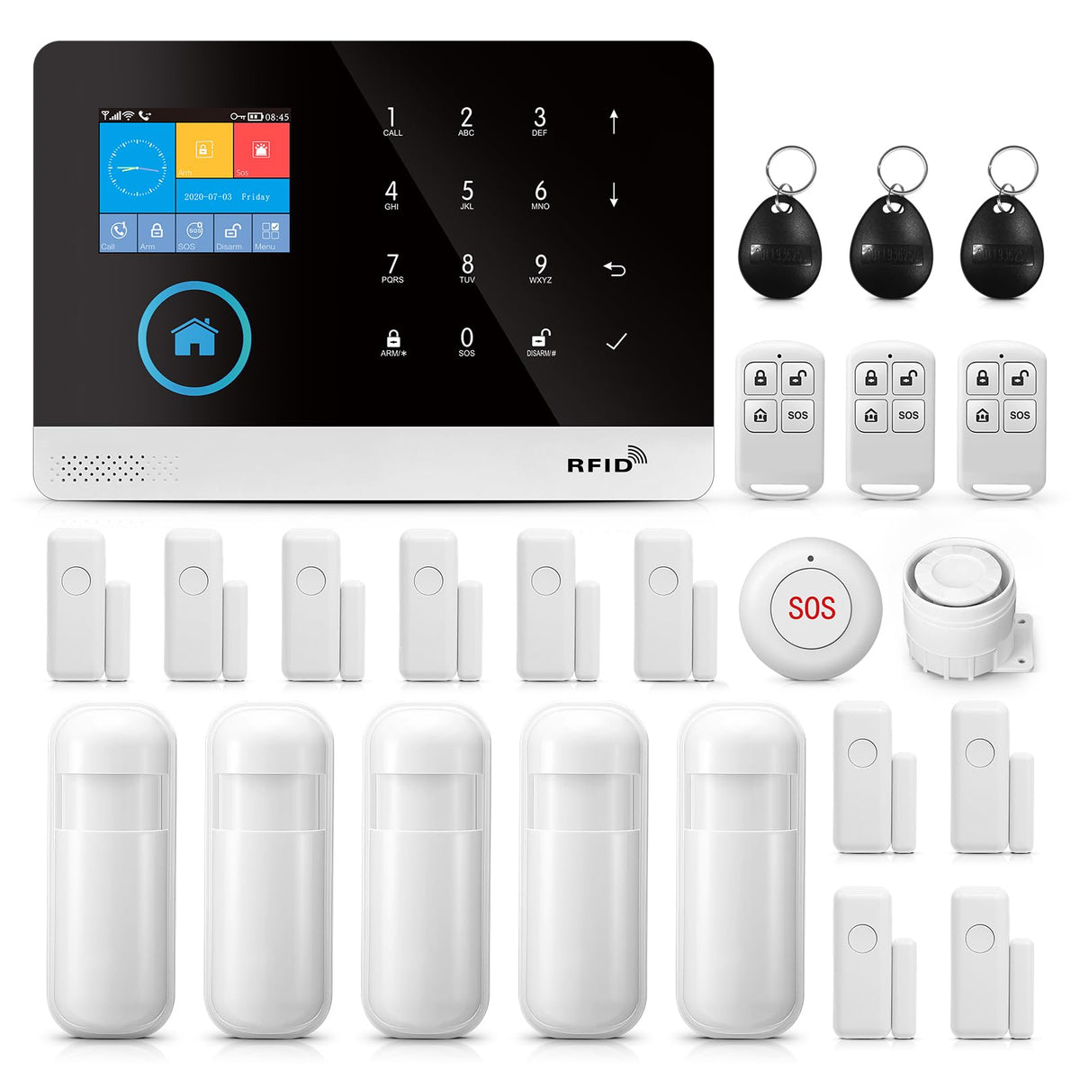 Pgst Smart Home Security System 24 Kits,Wireless Alarm Security System App Alert,Remote Controls,Monitor Window Door Sensor,Work