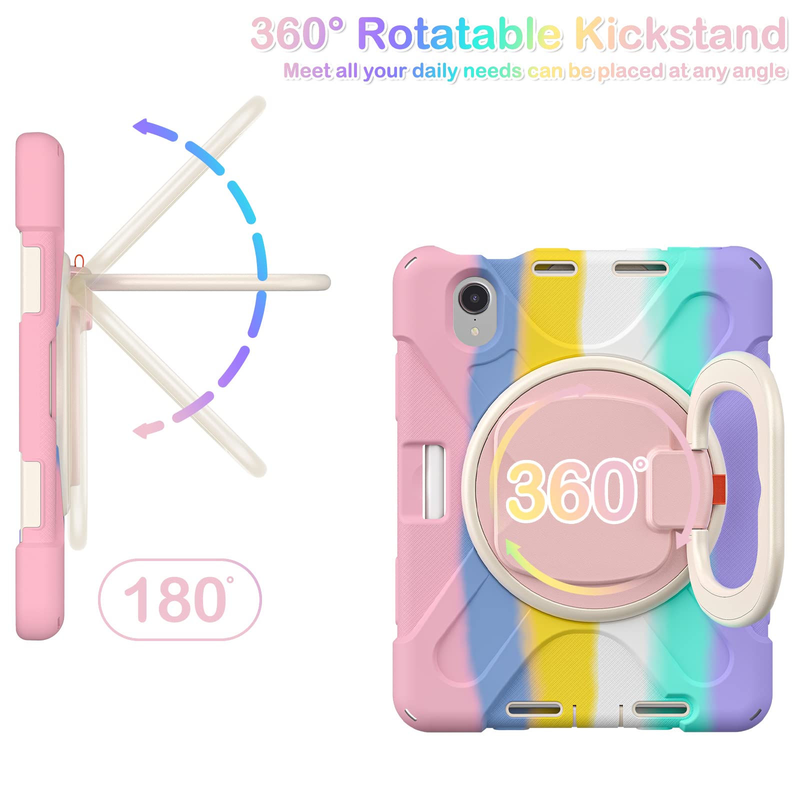 Braecnstock Kids Case For Apple Ipad Mini 7Th/6Th Generation 2024/2021 8.3 Inch Shockproof Protective Ipad Mini 7/6 Case With Sc