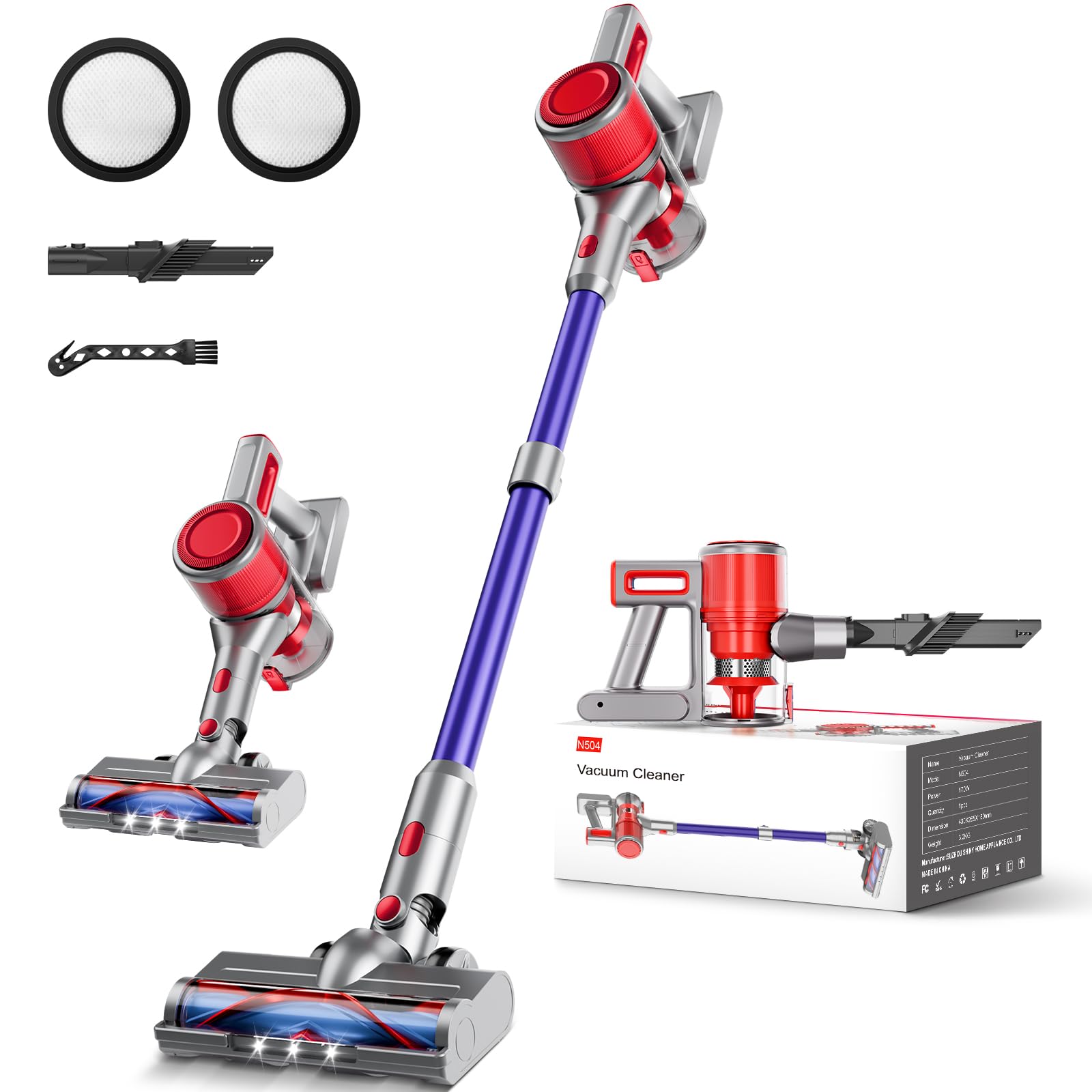 Bsnaw Cordless Vacuum Cleaner For Home - Lightweight, 40Kpa Stick Vacuum Clean With Rechargeable Battery, Max 45Mins Runtime, 8 