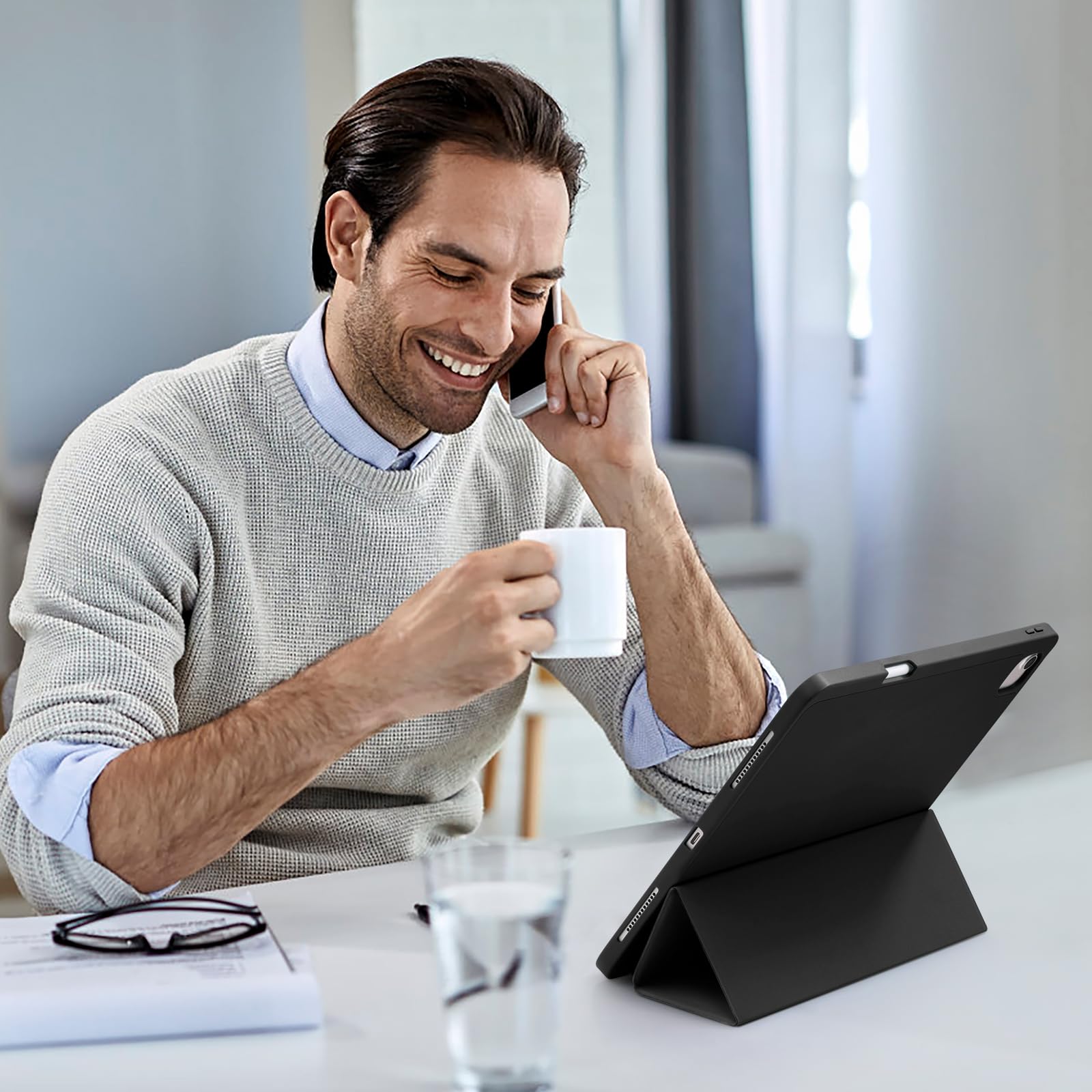 Akkerds Compatible For Ipad Air 13 Inch Case M2 2024 With Pencil Holder, For Ipad Pro 12.9 Case 6Th/5Th/4Th Generation 2022/2021