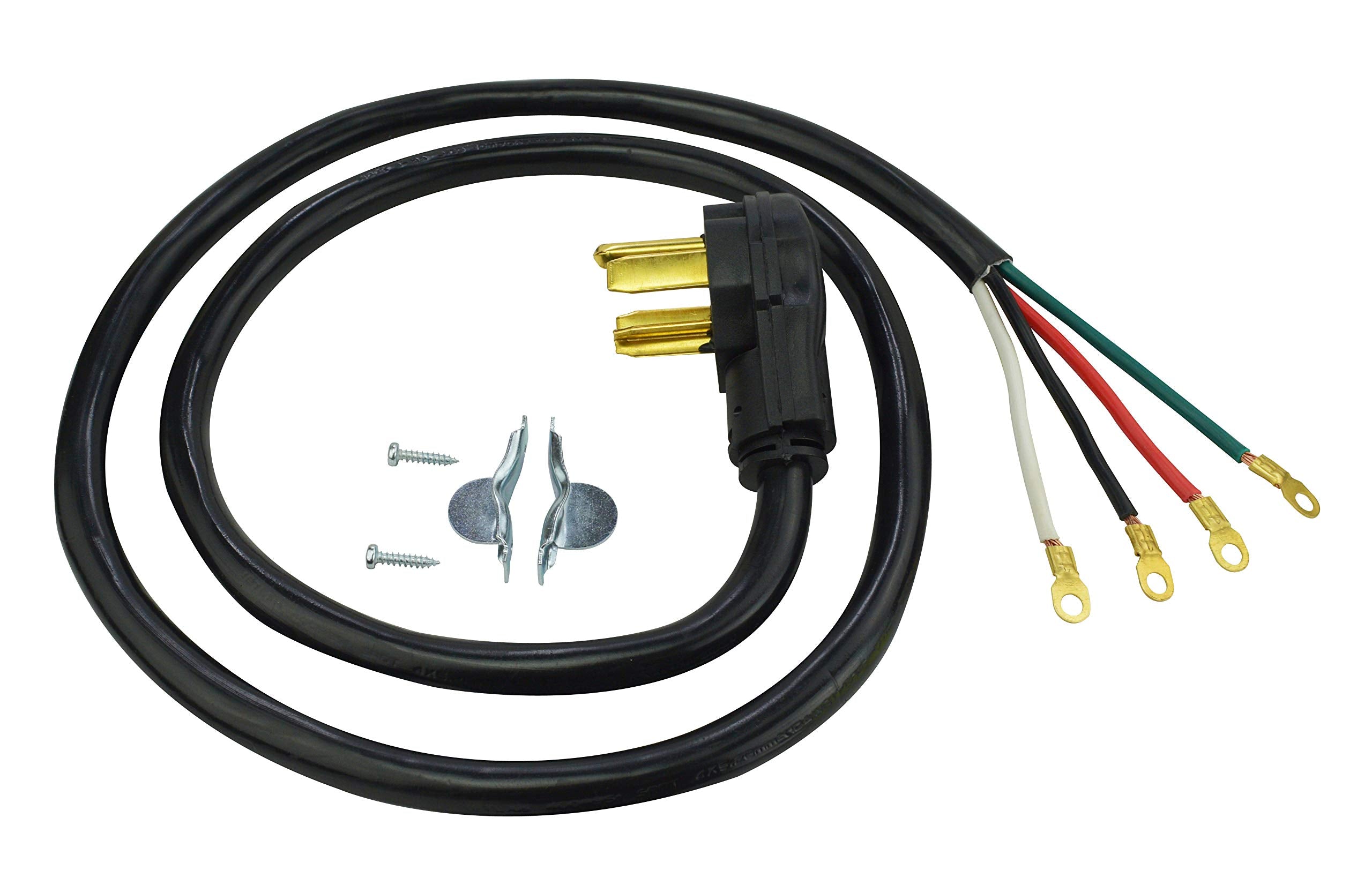 Prime RD100406L 3-Pole 4-Wire SRDT 30A 125/250-Dryer Cord Volt, Black, 6-Feet