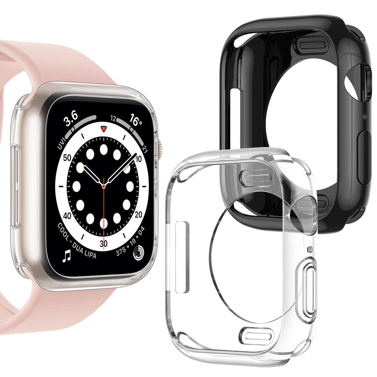 [2 Pack] Goton Bumper Case For Apple Watch Series 3 2 1 38Mm, Ultra Thin Soft Tpu Shockproof Case Cover Bumper Protector For Iwa
