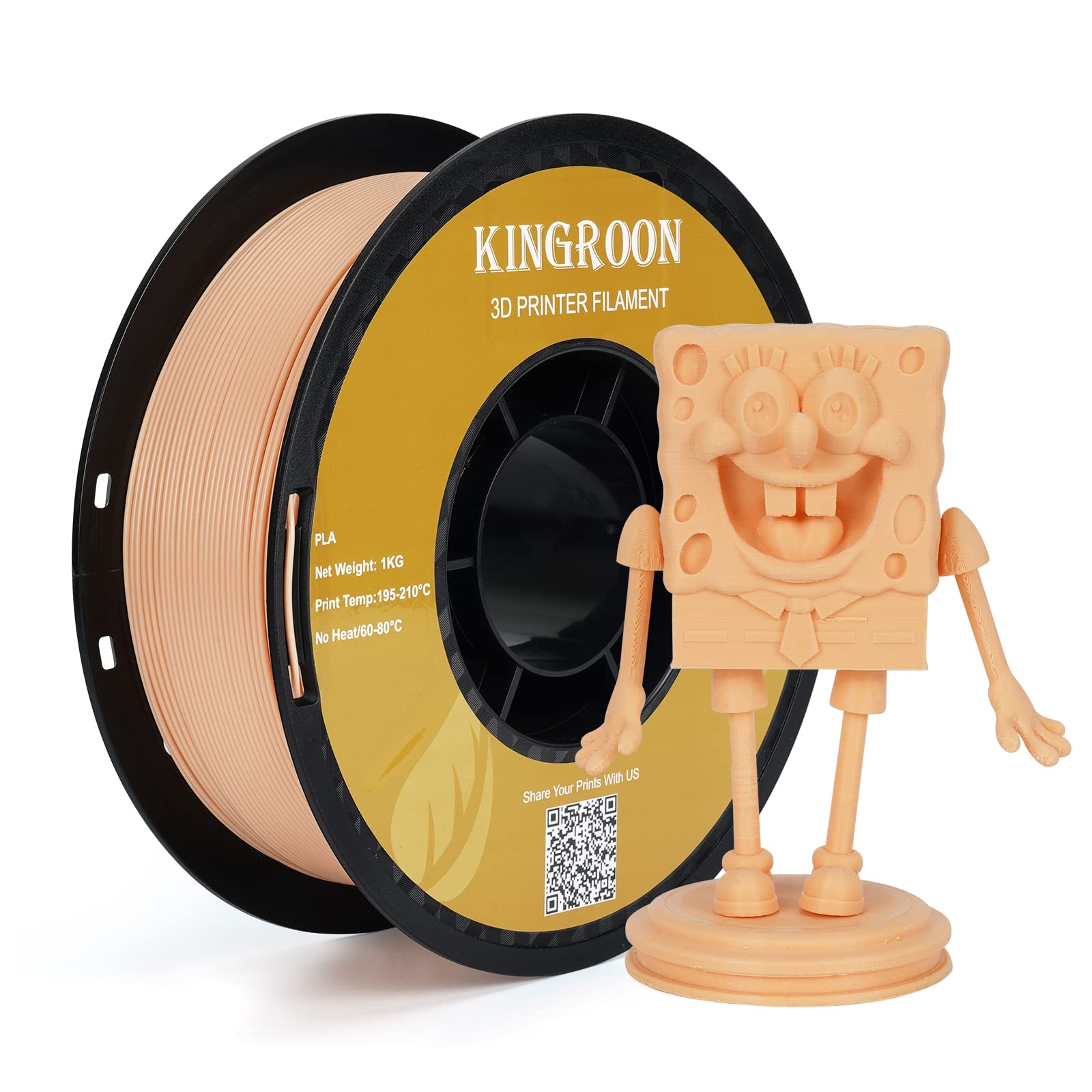 Kingroon Pla 3D Printer Filament, Dimensional Accuracy +/  0.02 Mm, 1 Kg Spool(2.2Lbs), 1.75 Mm?Skin
