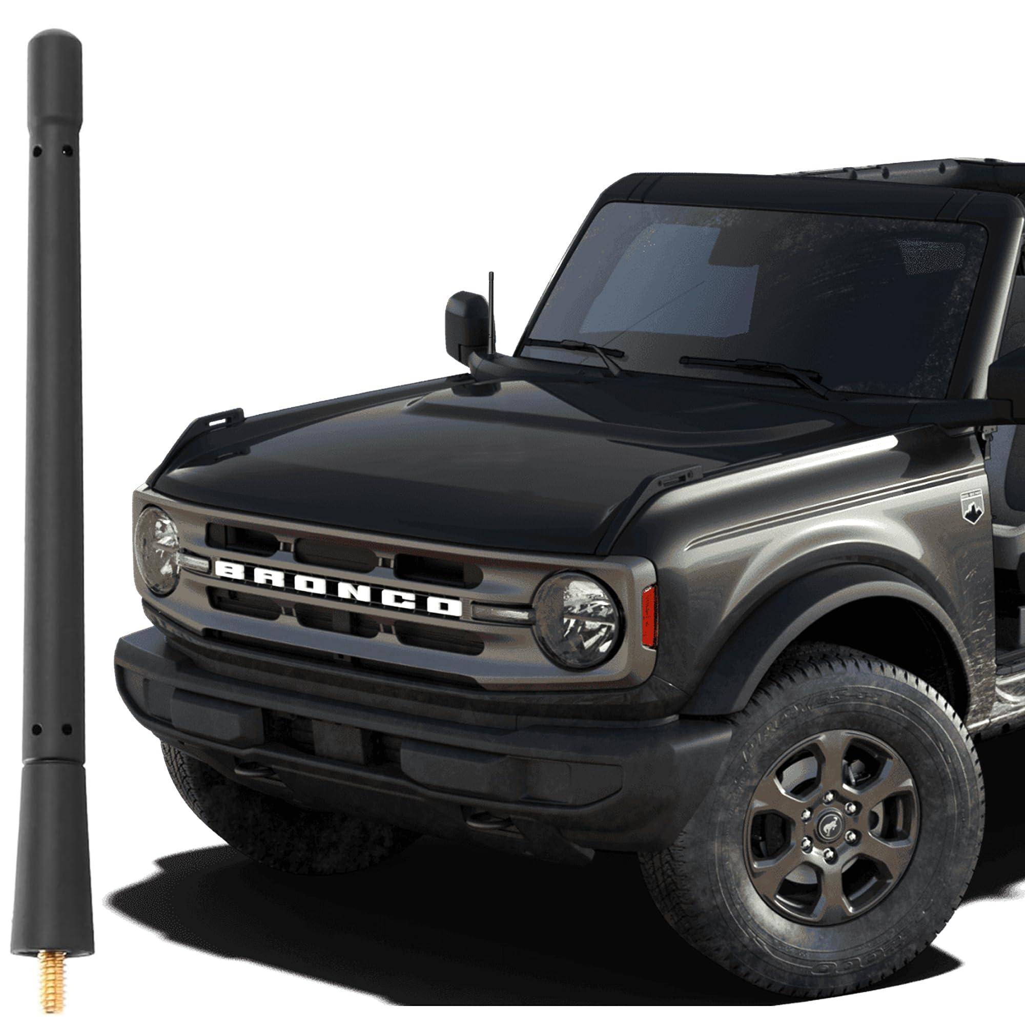 Vofono Short Antenna Compatible With Ford Bronco 2019 2020 2022 2023 2024 2025, Stubby Ford Bronco Raptor Antenna Replacement Upgrade Car Radio Reception, Ford Bronco Accessories
