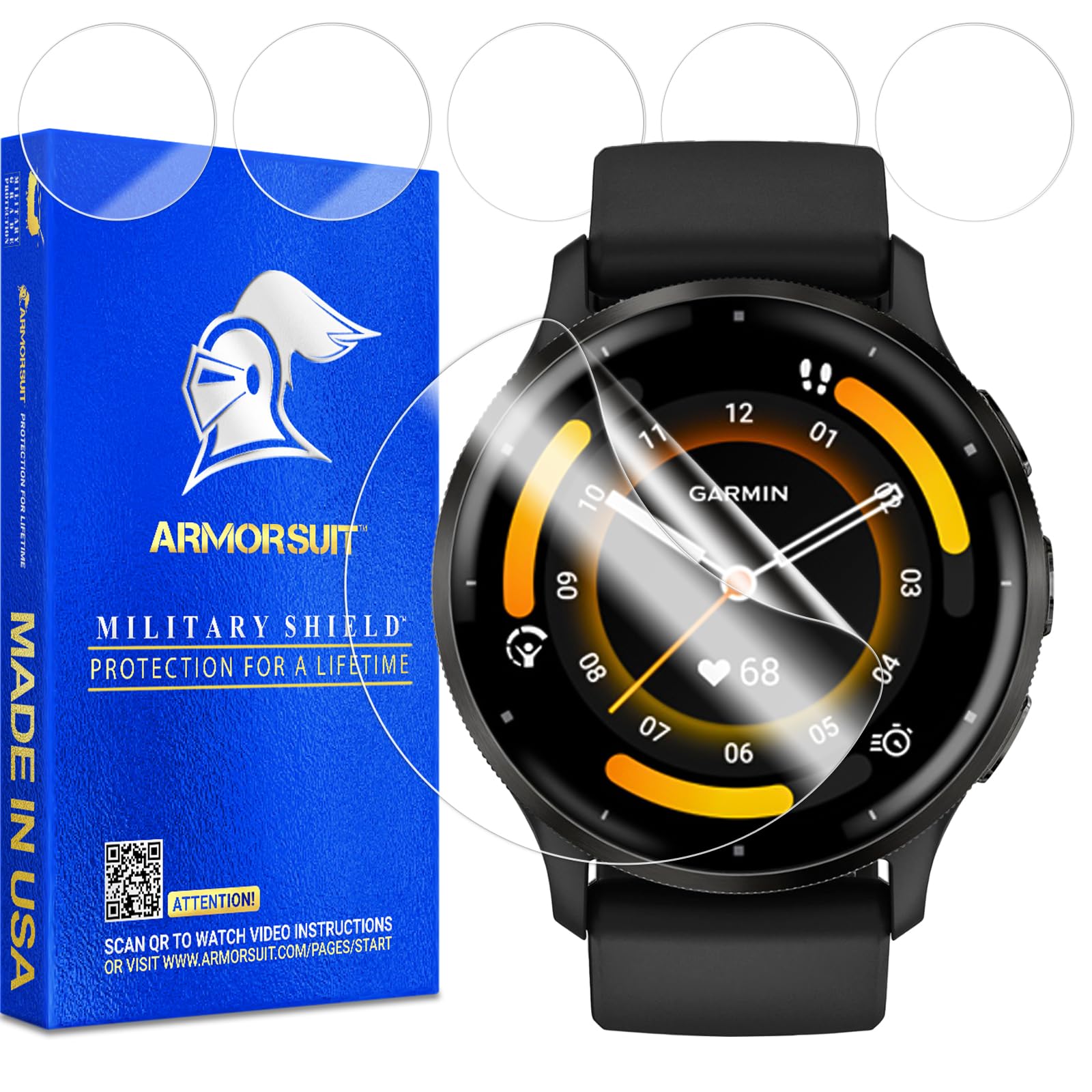 Armorsuit 6 Pack For Garmin Venu 3 (45Mm) Screen Protector Militaryshield Hd Clear Film   Made In Usa