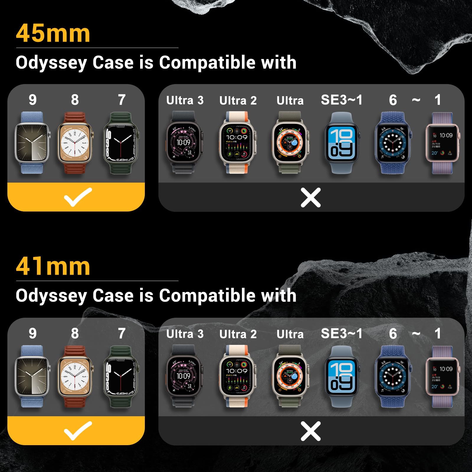 Mageasy Aircraft-Grade Aluminum Rugged Case For 41Mm Apple Watch Series 9, 8, 7 | 2 In 1 Metal Hard Shell With Shockproof Inner