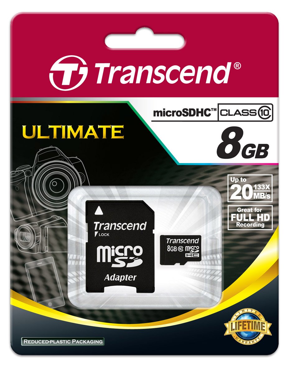 Transcend 8 Gb Class 10 Microsdhc Flash Memory Card Ts8Gusdhc10