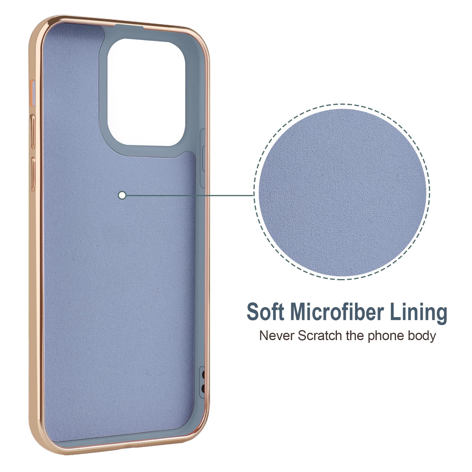 Hython For Iphone 13 Pro Max Case With Ring Stand [360 Rotatable Ring Holder Magnetic Kickstand][Support Car Mount] Plating Rose