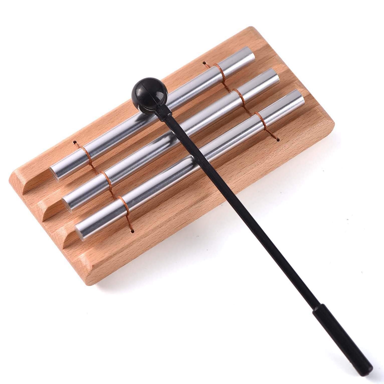 Three Tone Meditation Chime, Trio Hand Chime Bell Percussion Instrument For Yoga, And Teachers