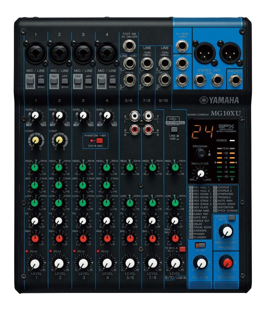 Yamaha Mg10Xu 10 Input Stereo Mixer With Effects