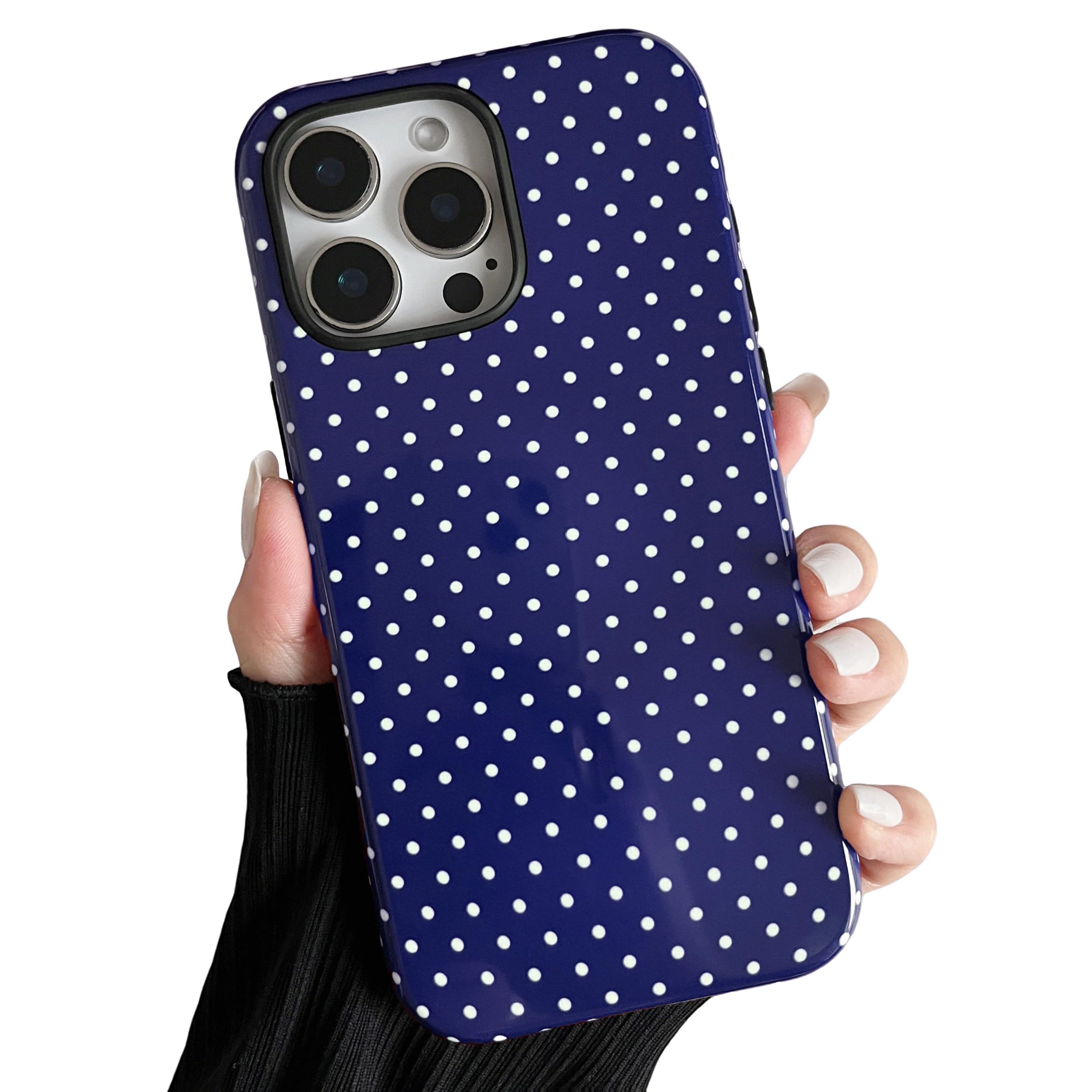 ZTOFERA Magnetic Case for iPhone 16 Pro Max, Compatible with Magsafe, Polka Dot Aesthetic Phone Case Cute for Girl Women, Hard P