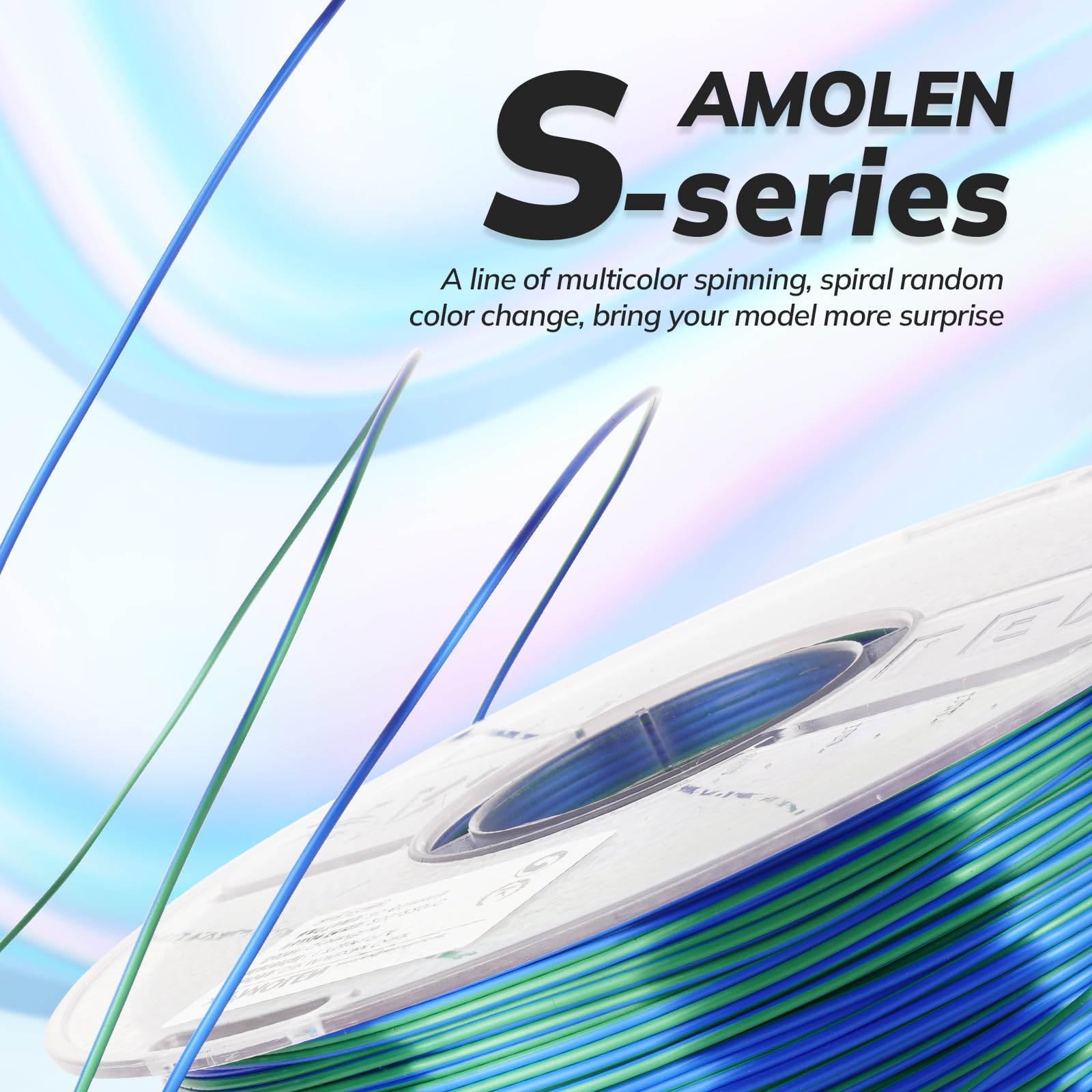 Amolen Silk Pla 3D Printer Filament Bundle, Shiny Pla Filament 1.75Mm Multicolor Rainbow Pack, Fast Color Change Pla 3D Printing