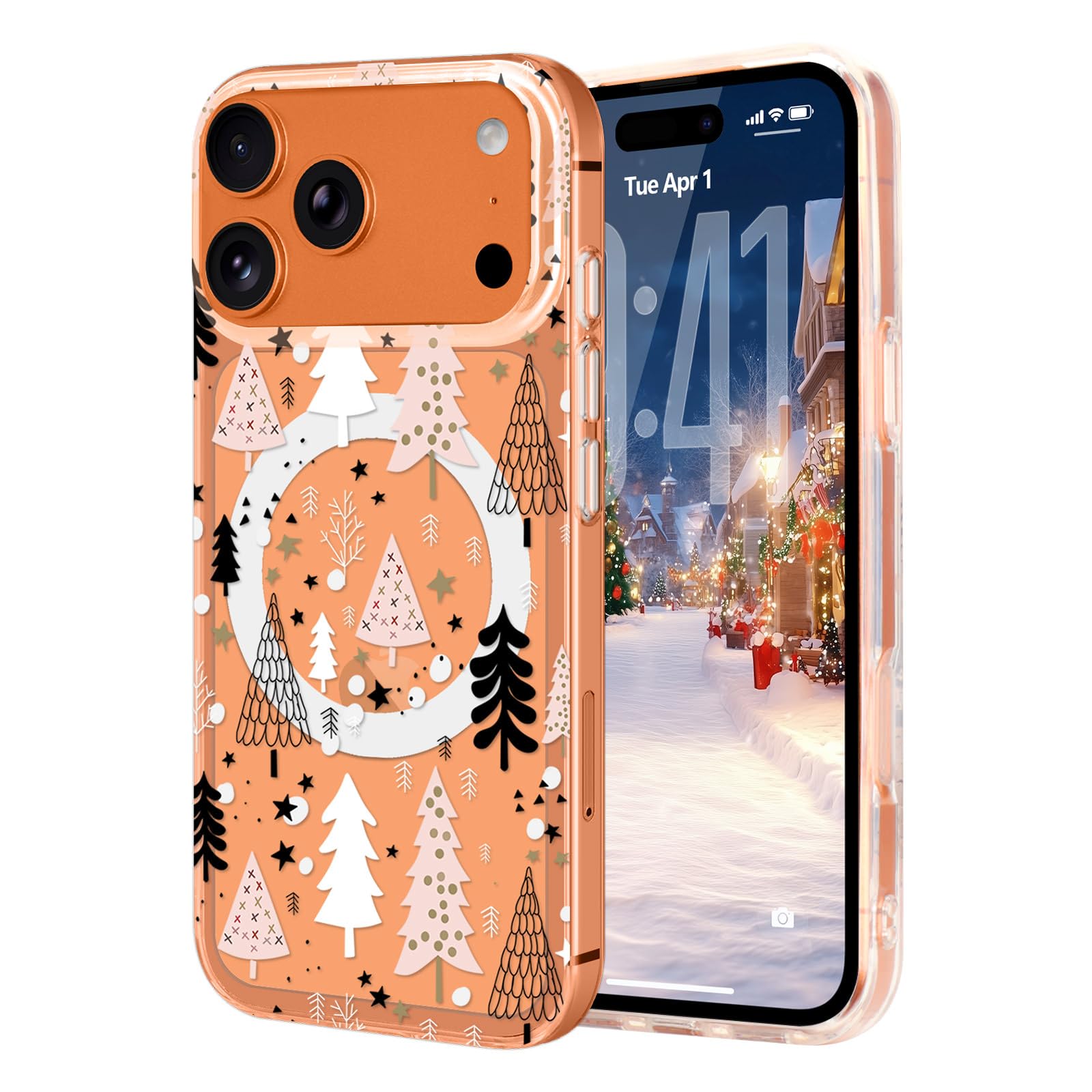 Pepmune for iPhone 17 Pro Max Case, Cute Merry Christmas Clear Phone Cover for Kids Women Men Xmas Tree Compatible with MagSafe 