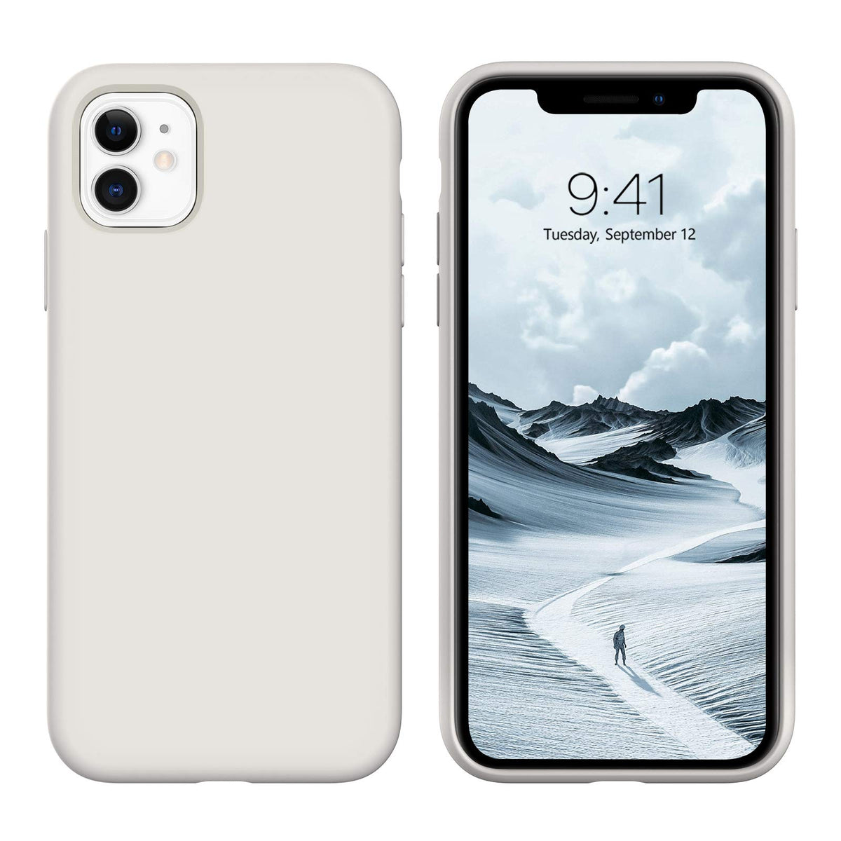 Duedue Case For Iphone 11 Case,Liquid Silicone Soft Gel Rubber Slim Cover With Microfiber Cloth Lining Cushion Shockproof Full B