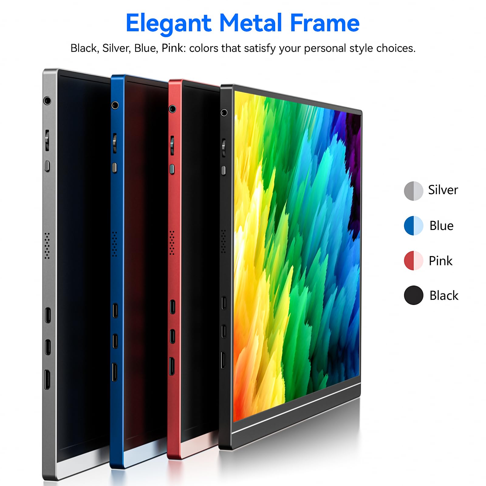 Veout 16 Inch Portable Monitor For Laptop, 1920X1200P Fhd Ips 16:10 External Screen, 100% Srgb Aluminum Stand, Usb-C/Mini Hdmi,
