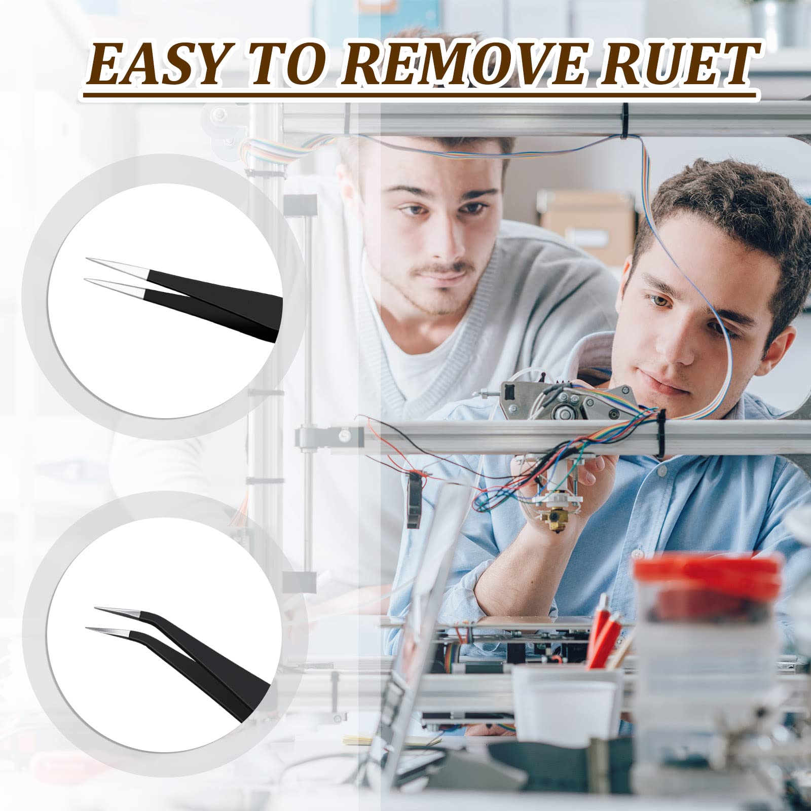 Zhehao 16 Pieces 3D Printer Nozzle Wrench Cleaning Kit,10 Nozzle Cleaning Pins With Storage Box 2 Tweezers 2 Copper Wire Toothbr