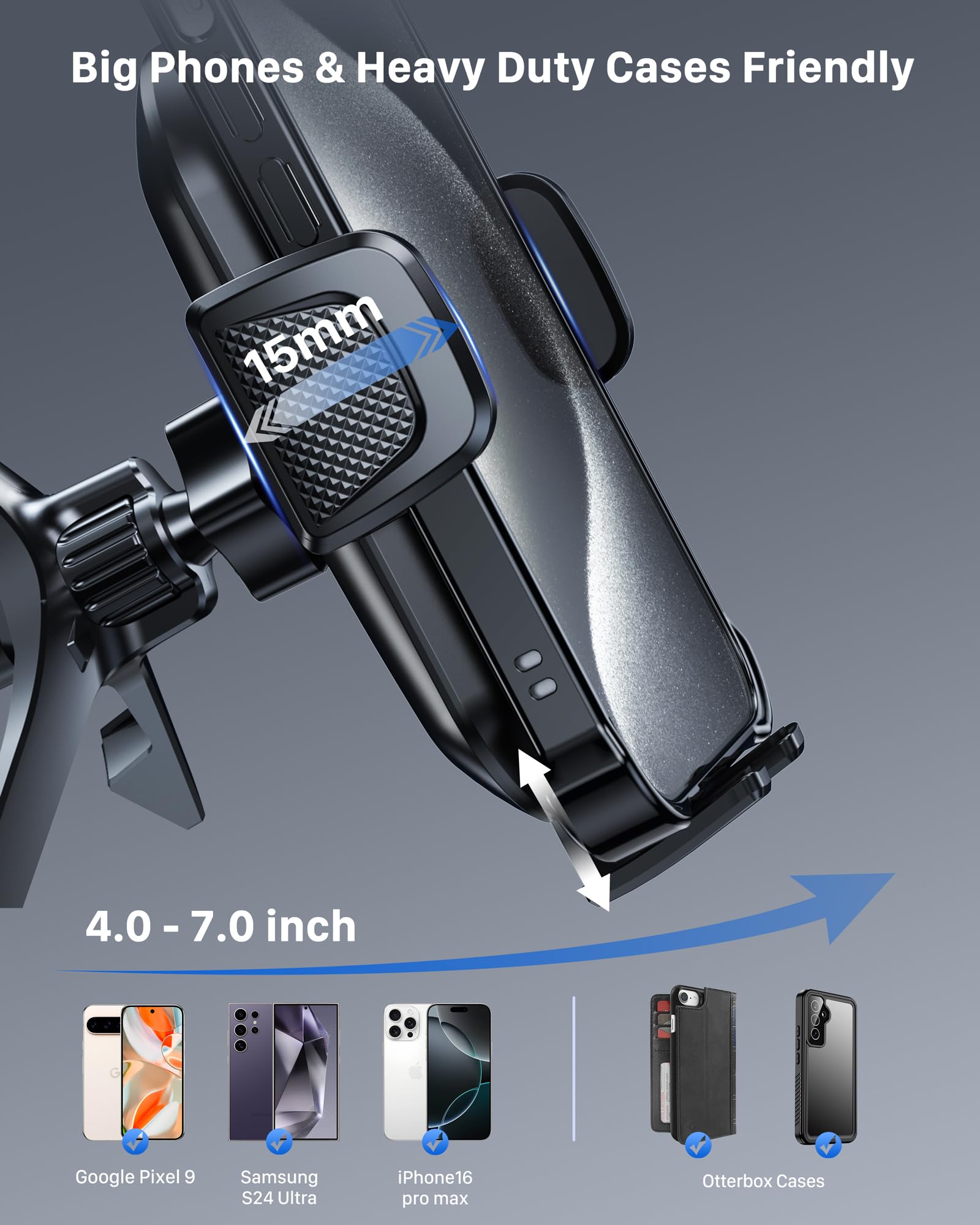 Yosh Car Vent Phone Mount Universal For Round Vent, Audi A1, Mini Cooper 2020-23&Countryman, Mercedes Benz Car Accessories Phone