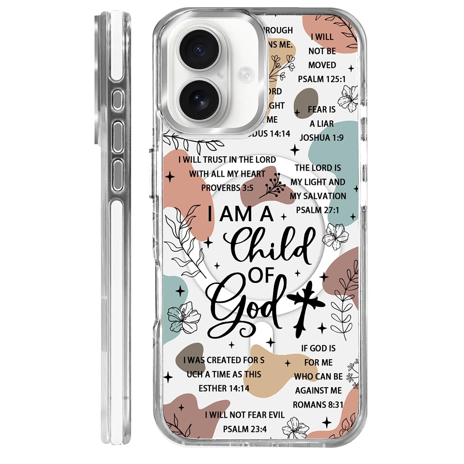 OKBUOK for iPhone 16 Case [Compatible with Magsafe],Girls Women Clear Magnetic Case Silicone Shockproof Protective Cover with Pa