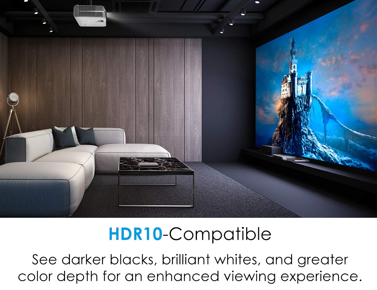 Optoma Uhd50 True 4K Ultra High Definition Dlp Home Theater Projector For Entertainment And Movies With Hdmi 2.0, Hdcp 2.2 And Hdr Technology