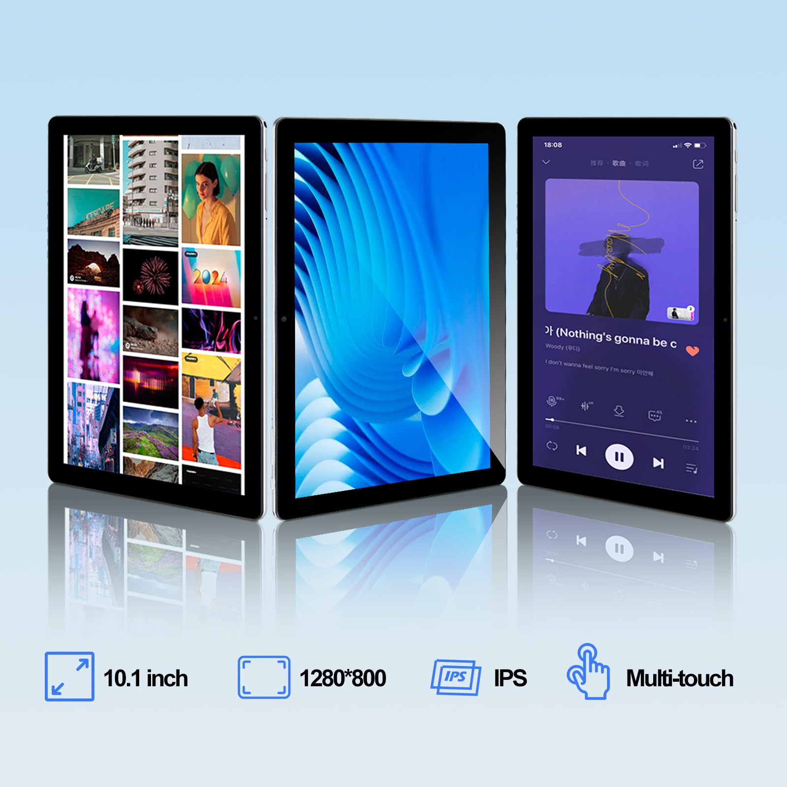 Itmeipc Tablet, 10.1'' Android Tablet With Quad Core Processor, 6Gb Ram 64Gb Rom, 1280 * 800 Hd Ips Touchscreen, 6000 Mah Batter