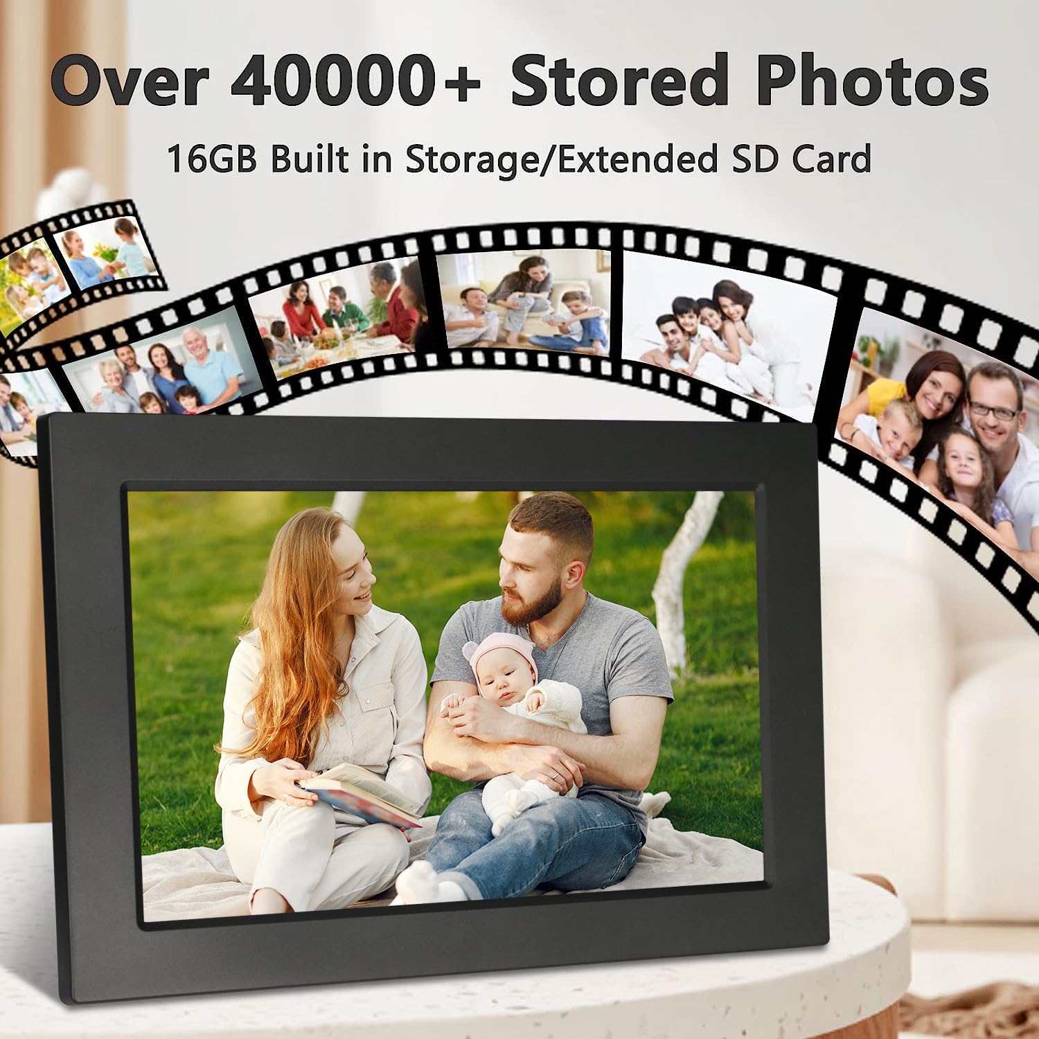 [Gift] Kastiss 10.1 Inch Smart Wifi Digital Photo Frame,1920 * 1200Hd Ips Touch Screen,Auto Rotate,Built In 16Gb Memory,Share Mo