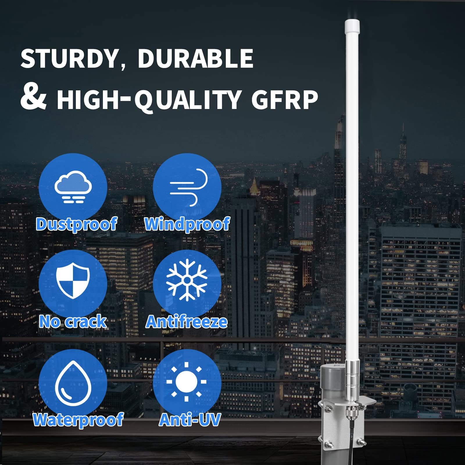 Waterproof 8Dbi Long Range Cellular Ultra Distance Lora Gateway Antenna Omni Directional Glass Fiber Lorawan 915Mhz Antenna With